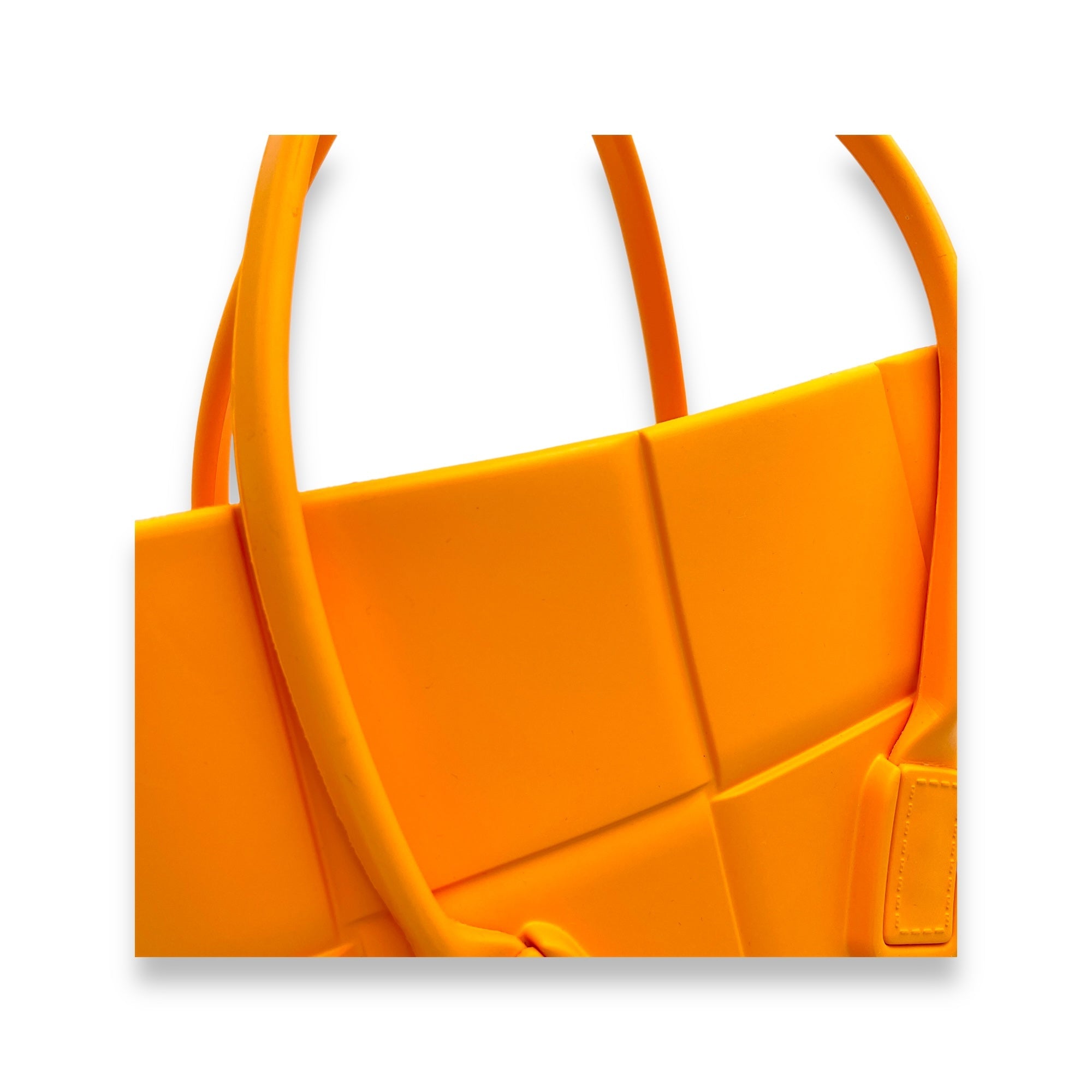 Arco Small Orange Top Handle Bag in Rubber - Image 7