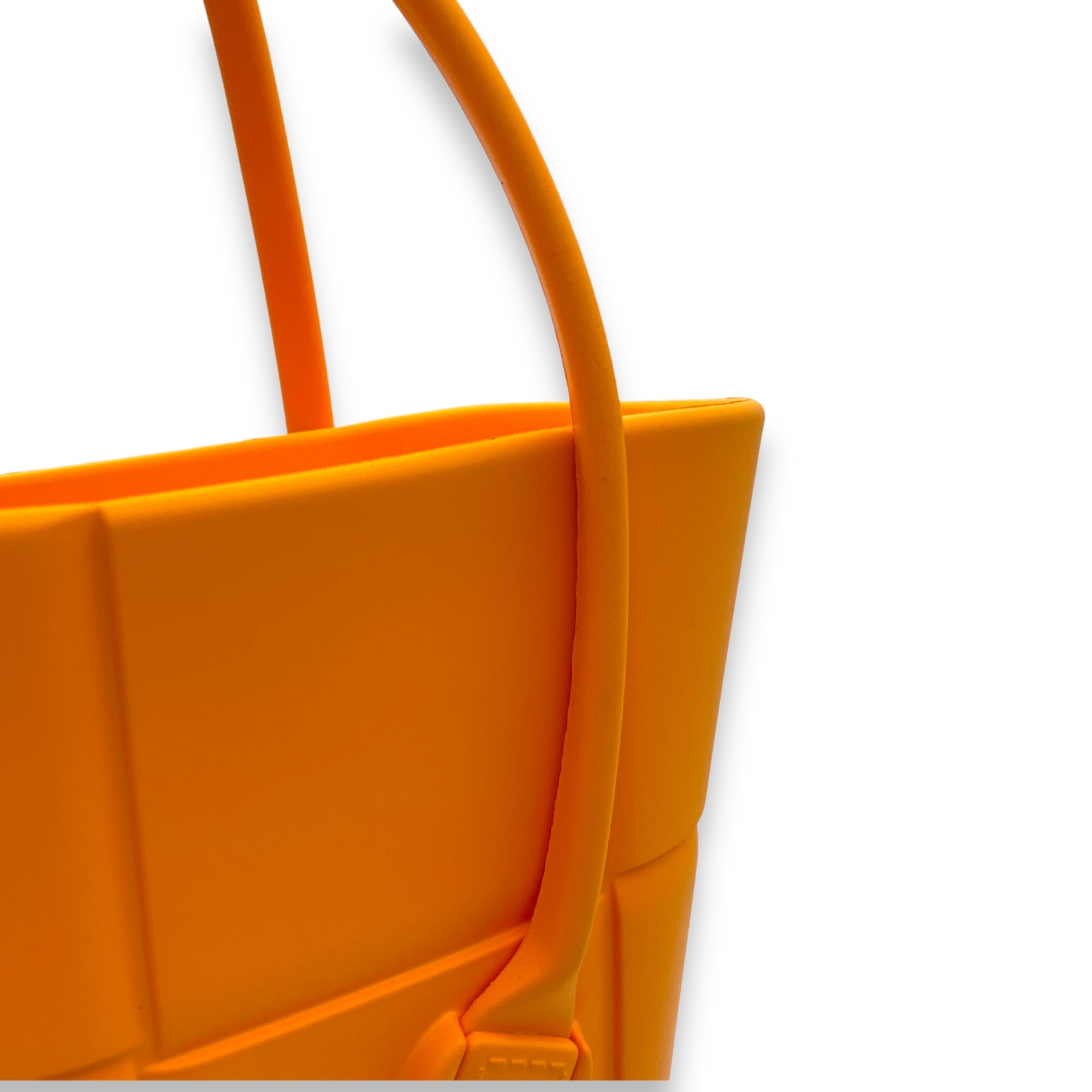 Arco Small Orange Top Handle Bag in Rubber - Image 10