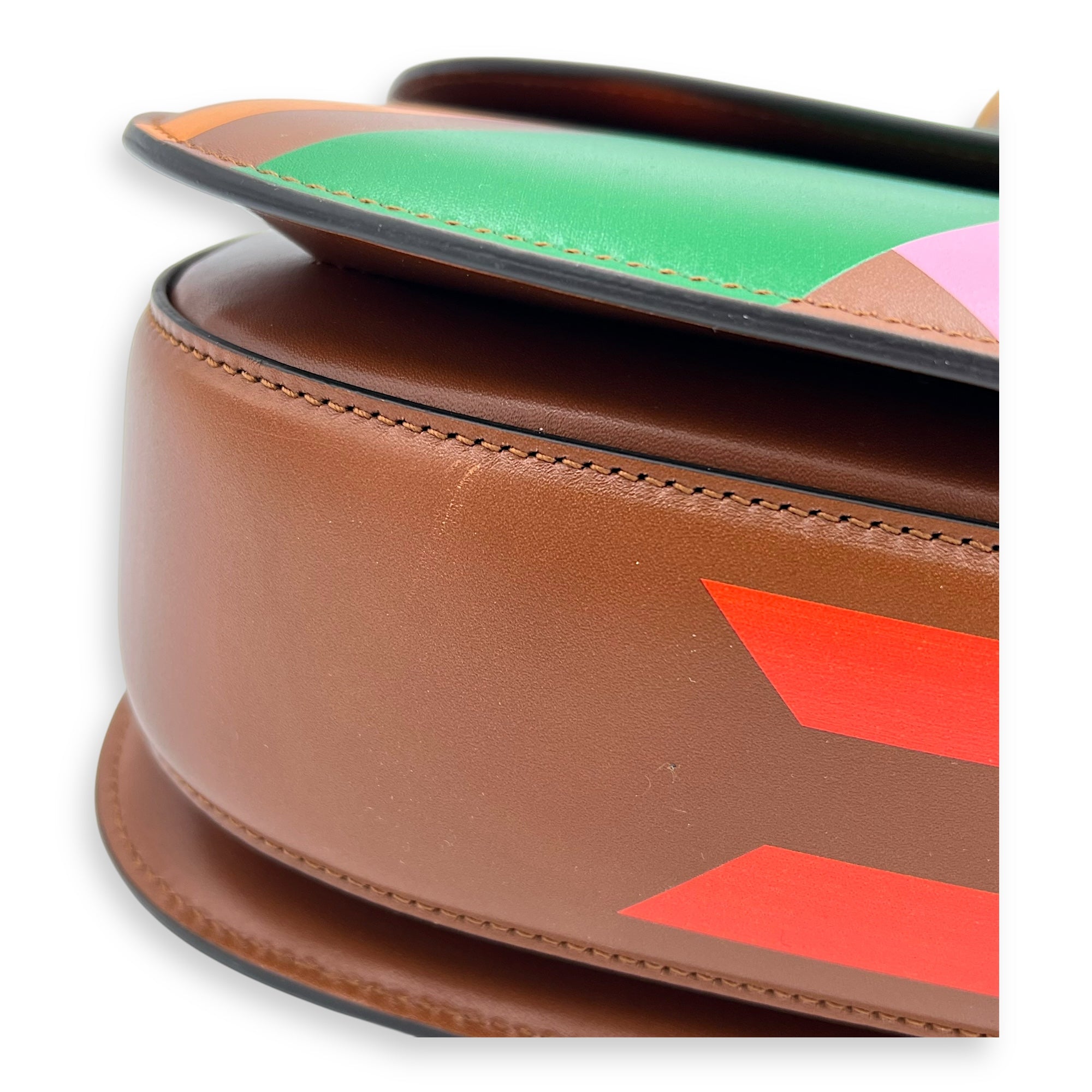 Bamboo 1947 Medium Brown Top Handle Bag in Calfskin, Gold hardware - Image 7