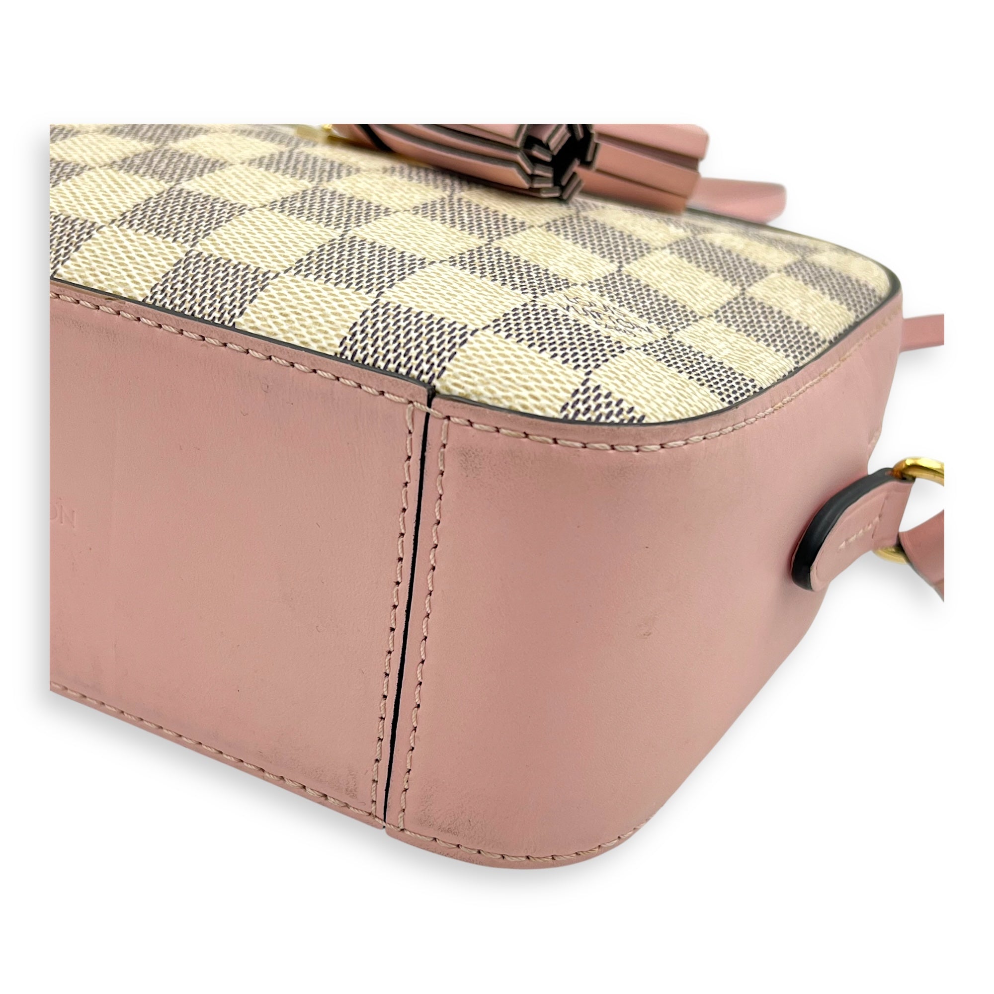 Saintonge Crossbody Bag Azur in Coated Canvas, Gold hardware - Image 8