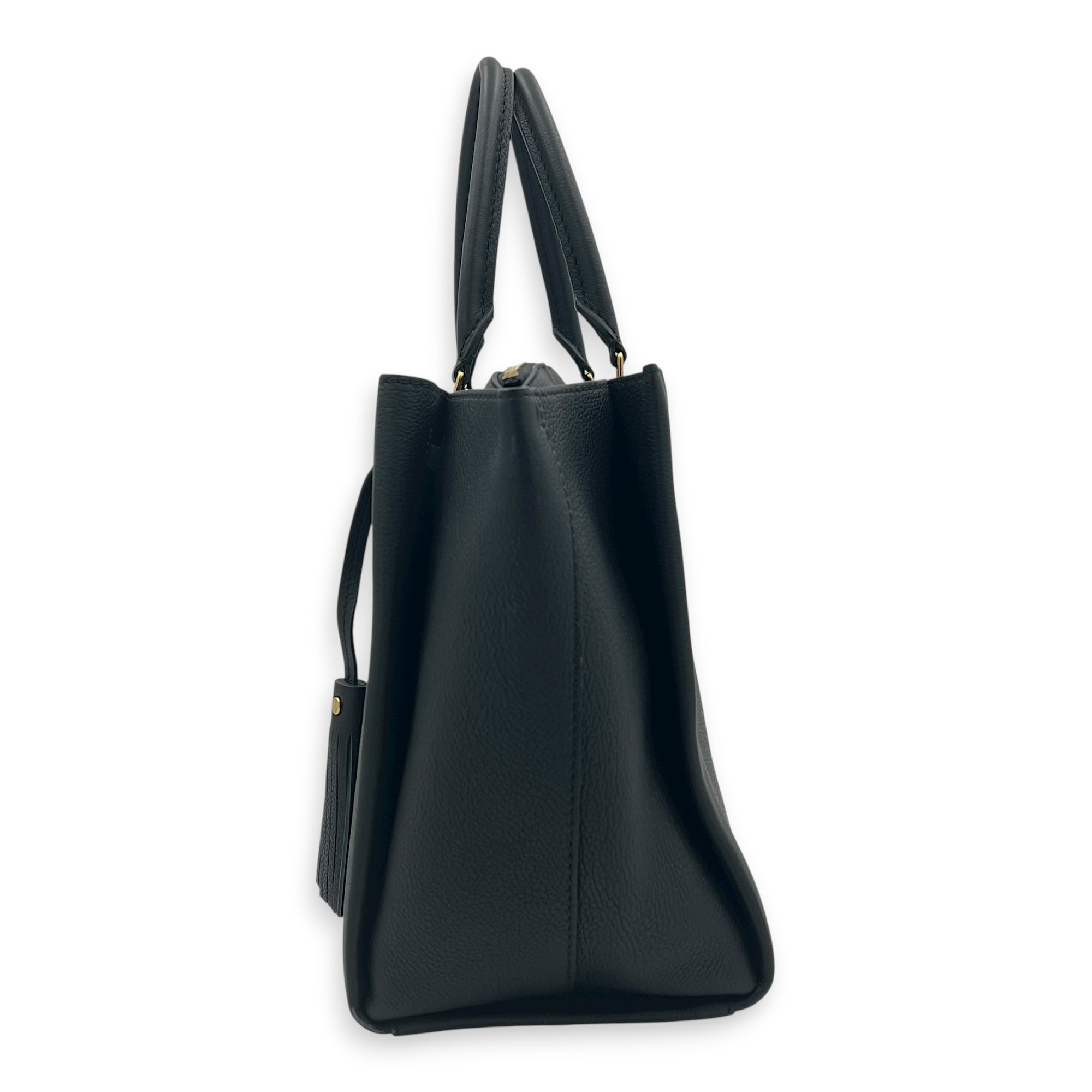 Lock Me Top Handle Bag Black in Calfskin, Gold hardware - Image 4