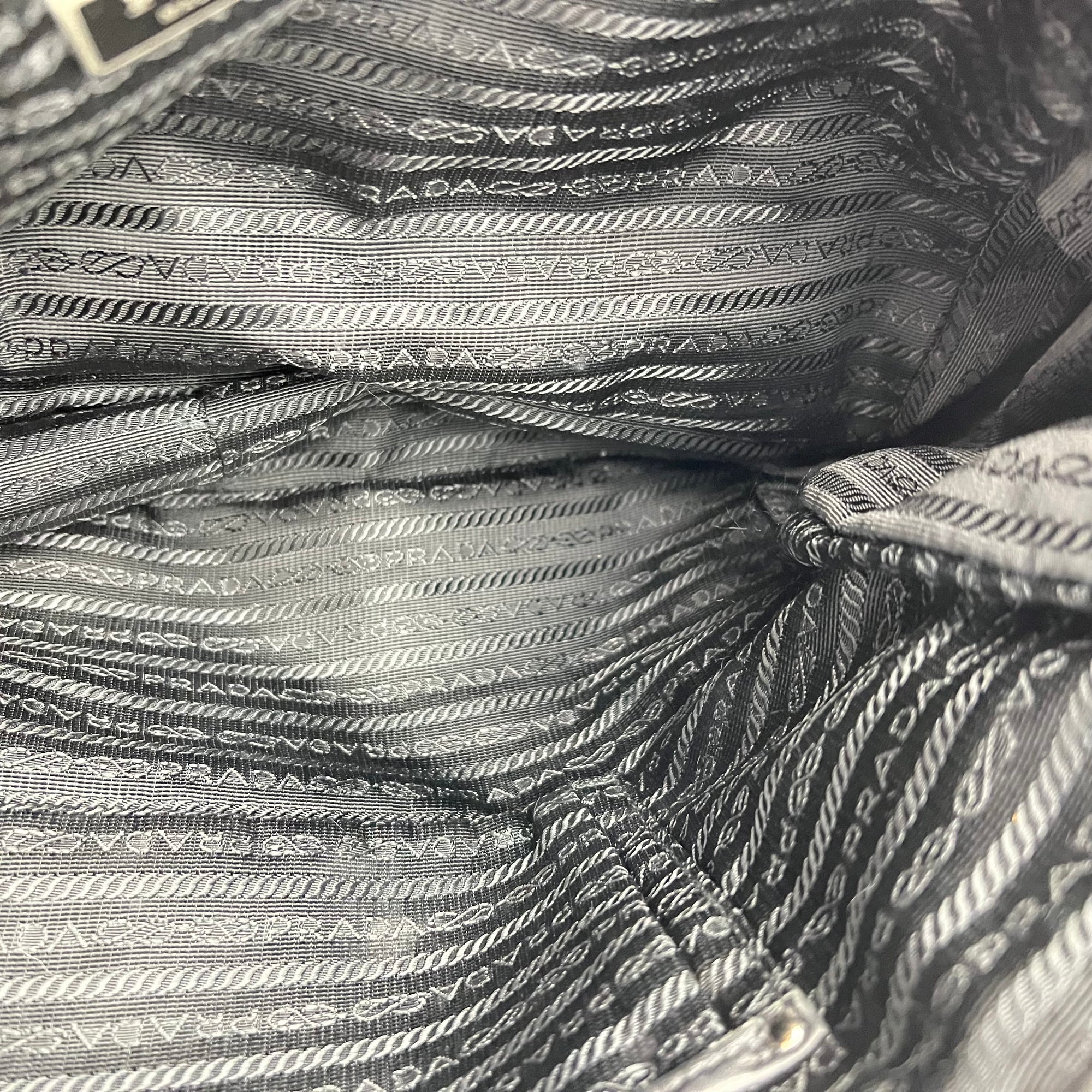 Logo Top Handle Bag Black in Nylon, Silver hardware - Image 14