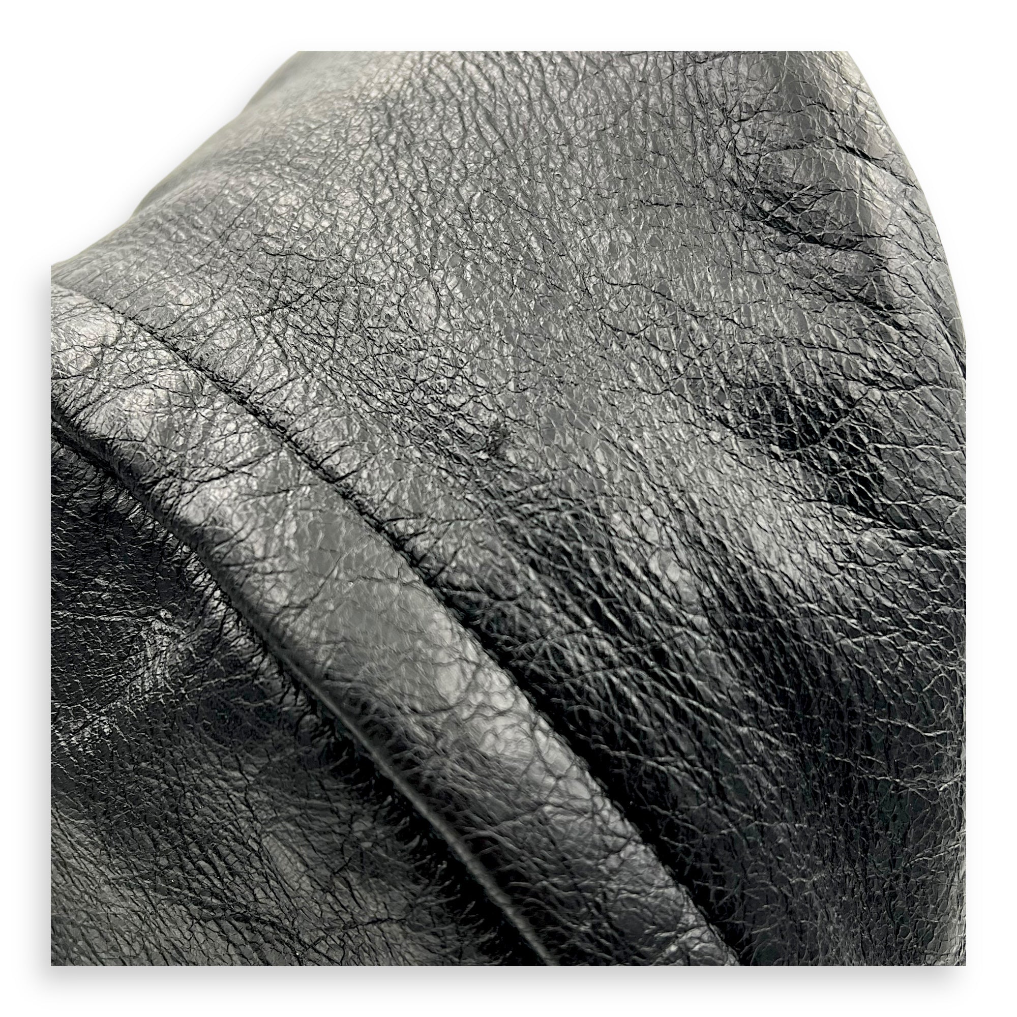 Logo Black Backpack in Distressed Leather, Silver hardware - Image 12