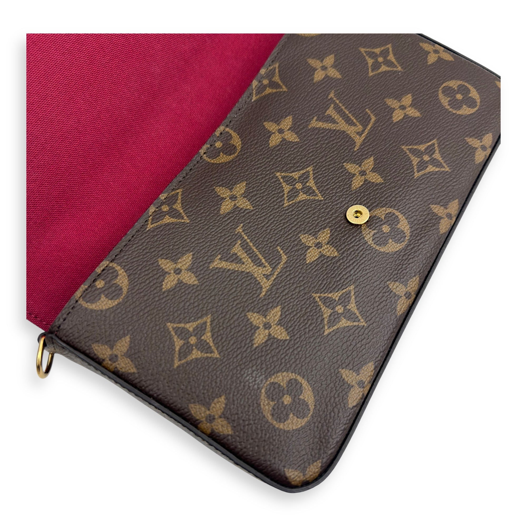 Felicie Wallet On Chain Brown in Monogram Coated Canvas, Gold hardware - Image 12