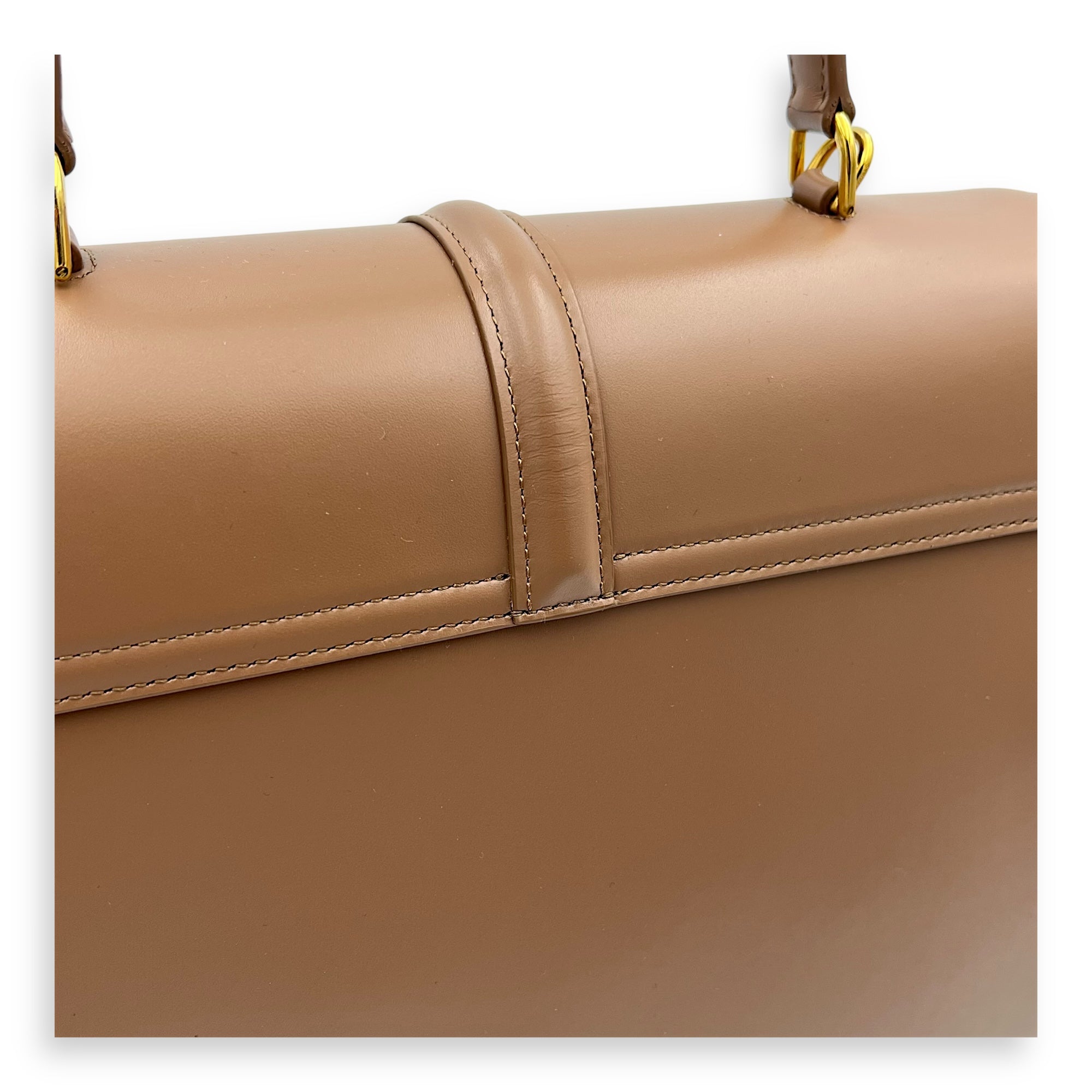 16 Top Handle Bag Brown in Calfskin, Gold hardware - Image 7