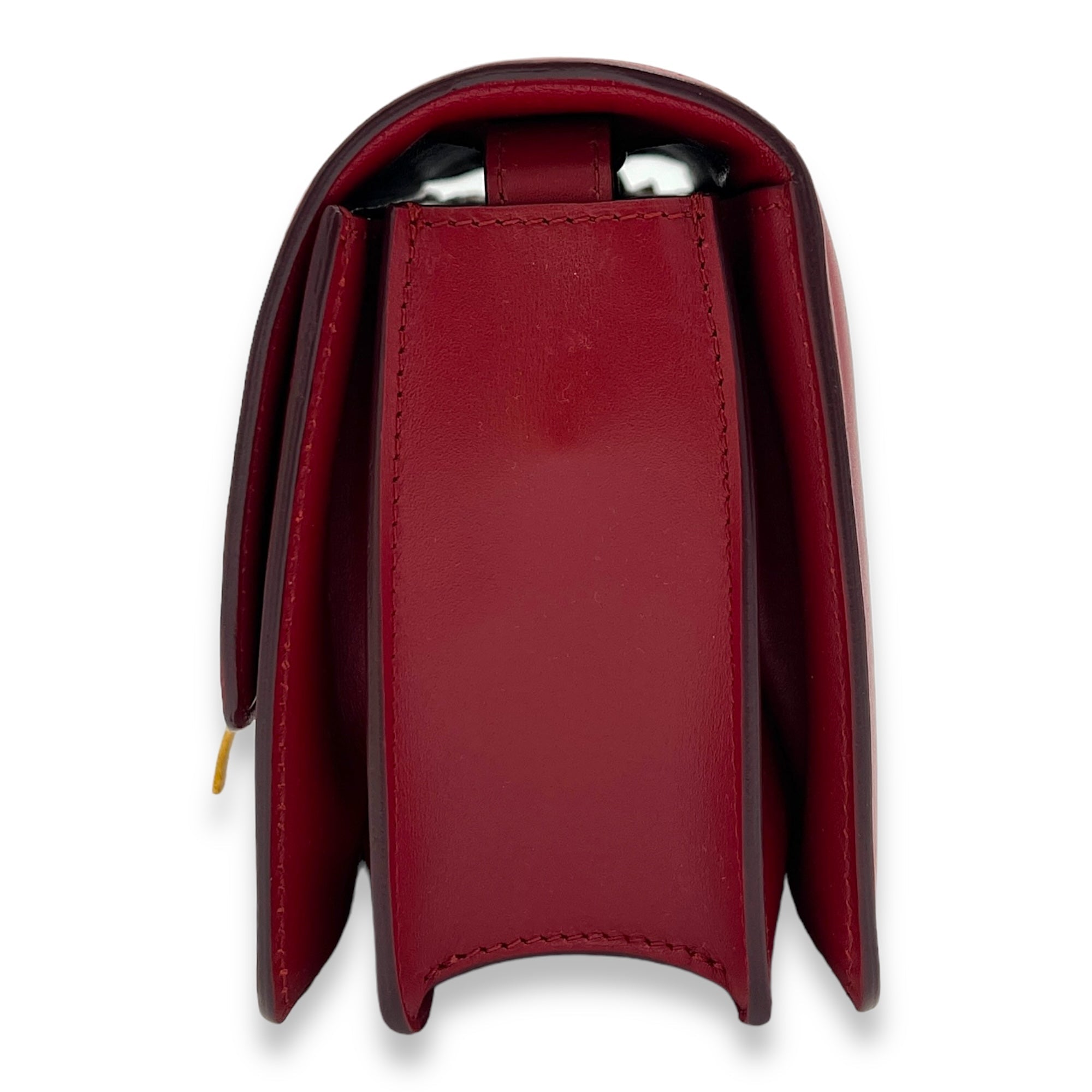 Box Small Red Shoulder Bag in Calfskin, Gold hardware - Image 4
