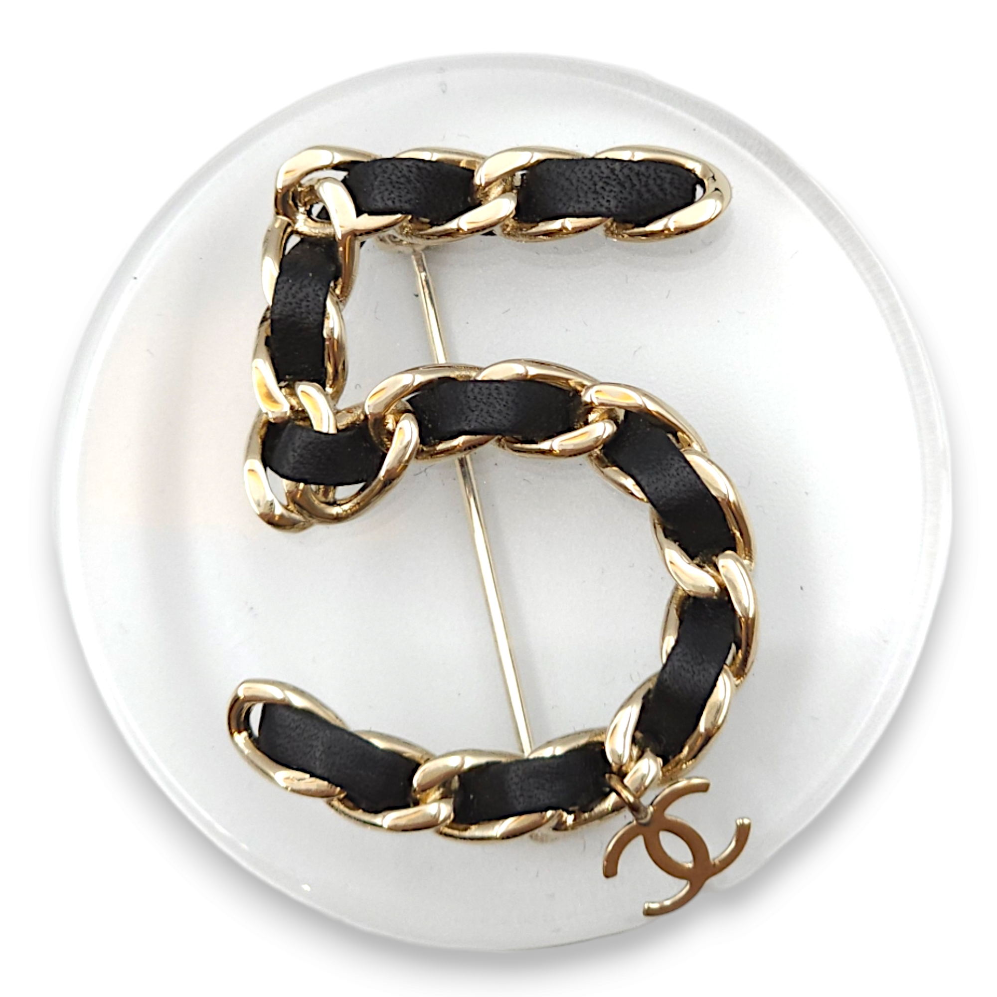 CC No. 5 Black Costume Jewellery in Lambskin, Gold hardware