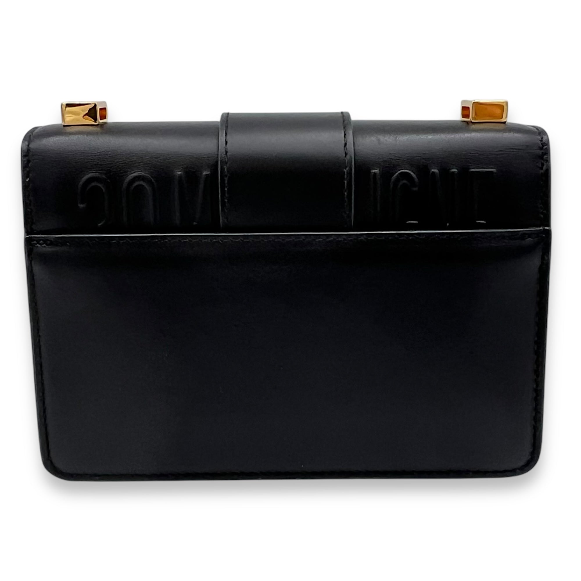 30 Montaigne Micro Black Crossbody Bag in Calfskin, Gold hardware - Image 3