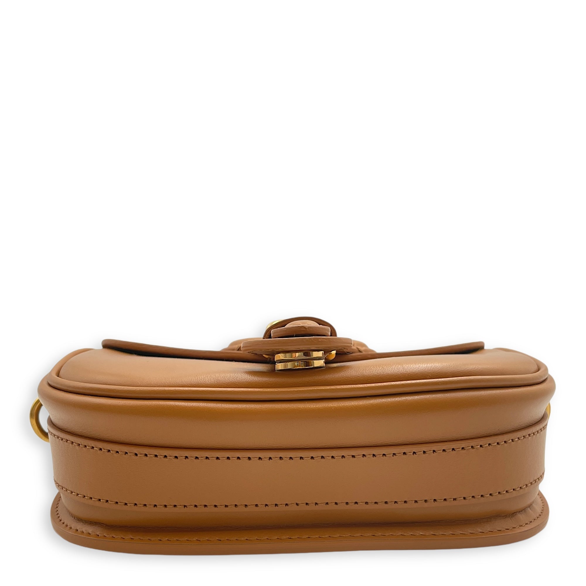 Bobby Small Camel Crossbody Bag in Smooth Calf, Gold hardware - Image 6