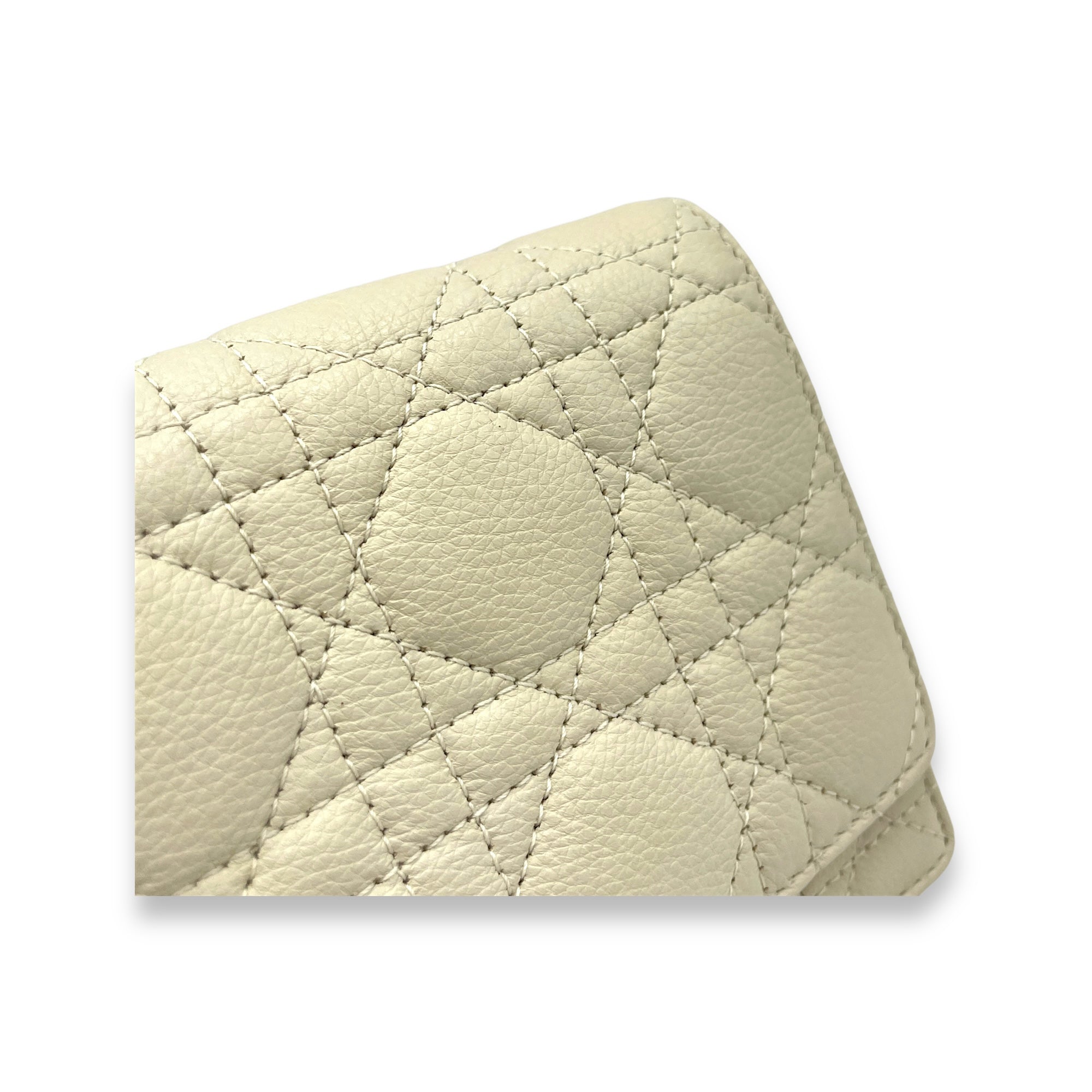 Dior Caro Pouch White in Calfskin, Gold hardware - Image 10