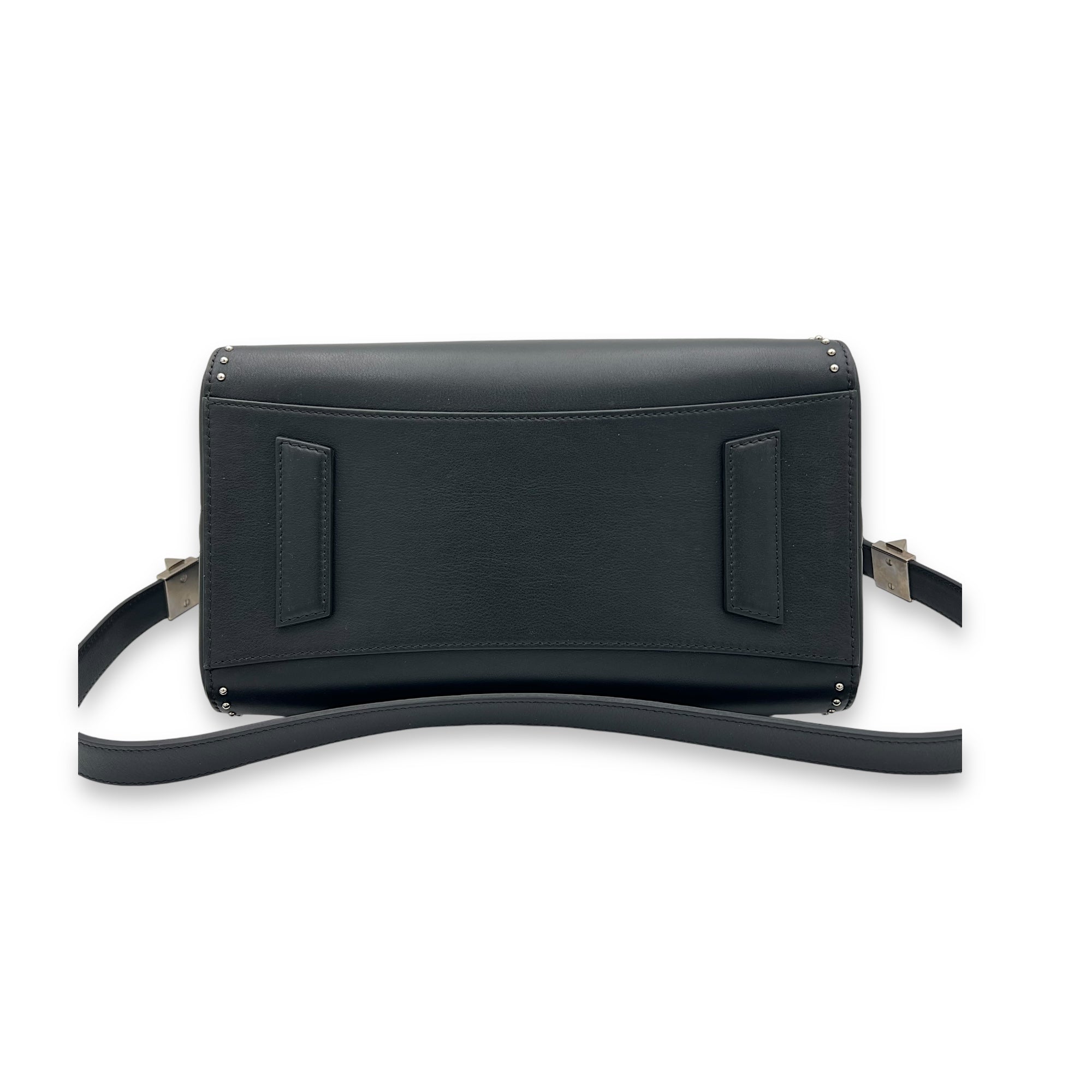 Antigona Medium Black Top Handle Bag in Calfskin, Silver hardware - Image 6