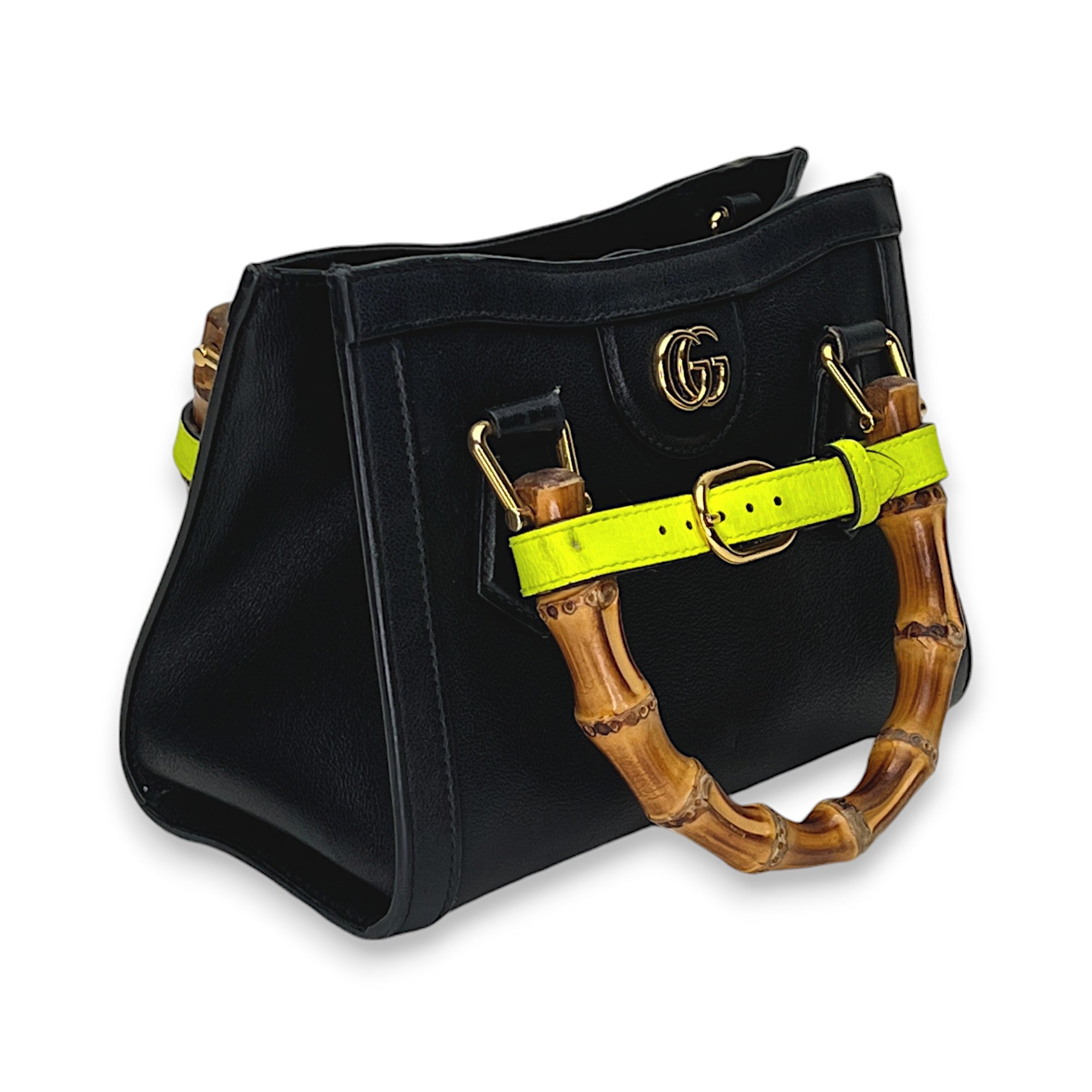 Bamboo Diana mini Black Crossbody Bag in Calfskin, Gold hardware - Image 4