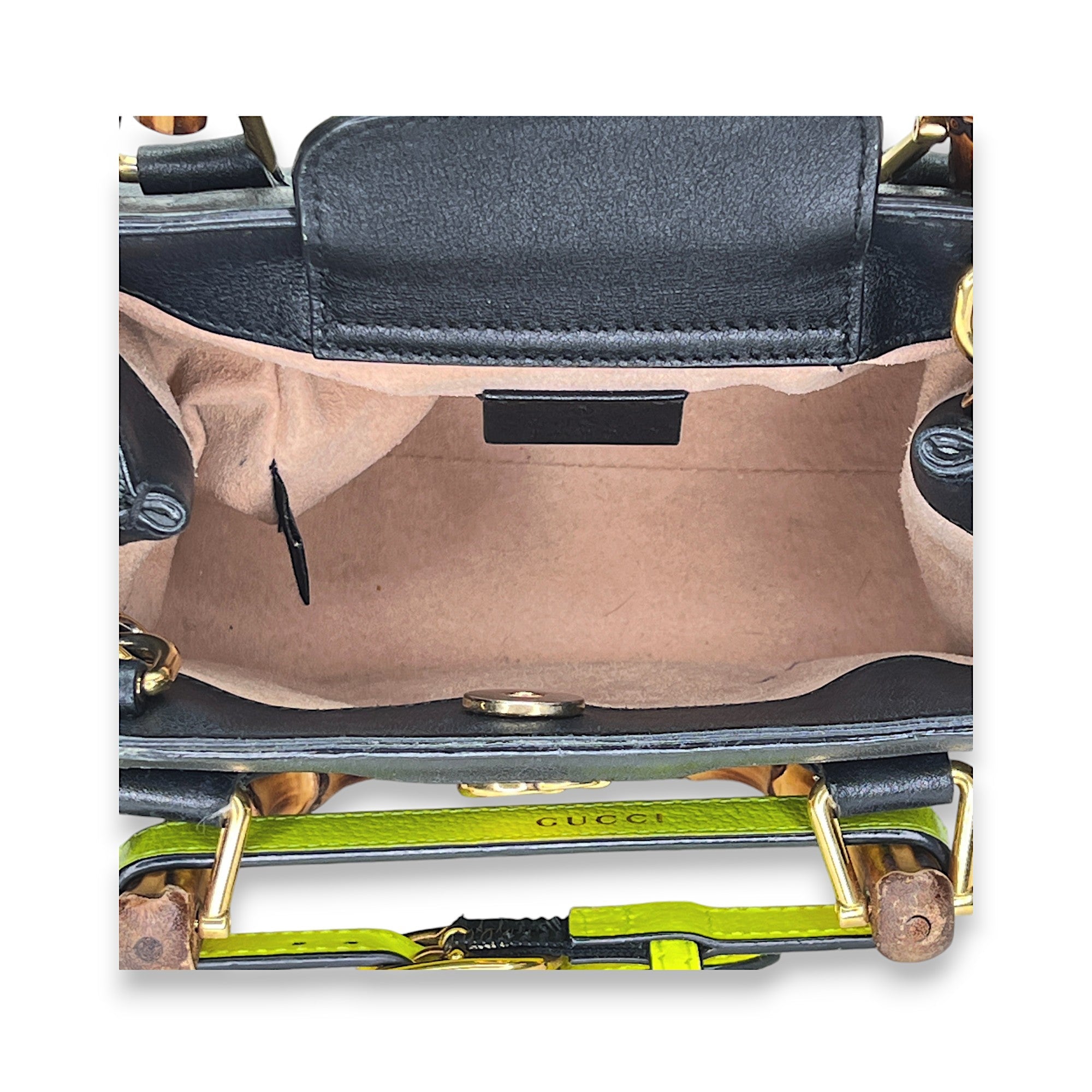 Bamboo Diana mini Black Crossbody Bag in Calfskin, Gold hardware - Image 10