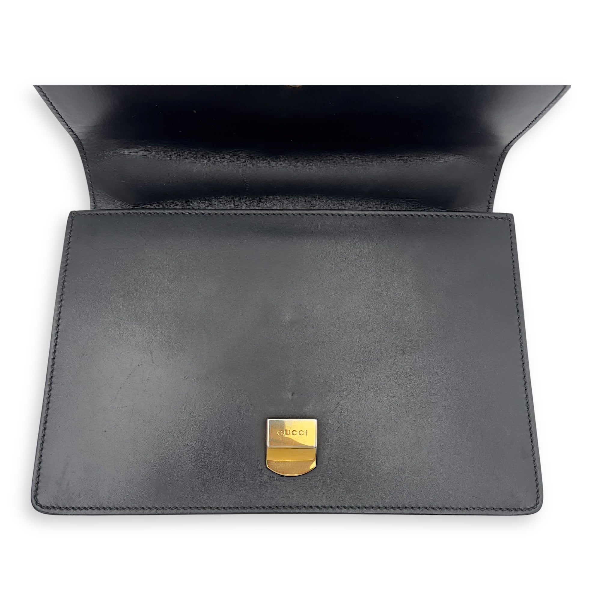 Sylvie Shoulder Bag Black in Calfskin, Gold hardware - Image 23
