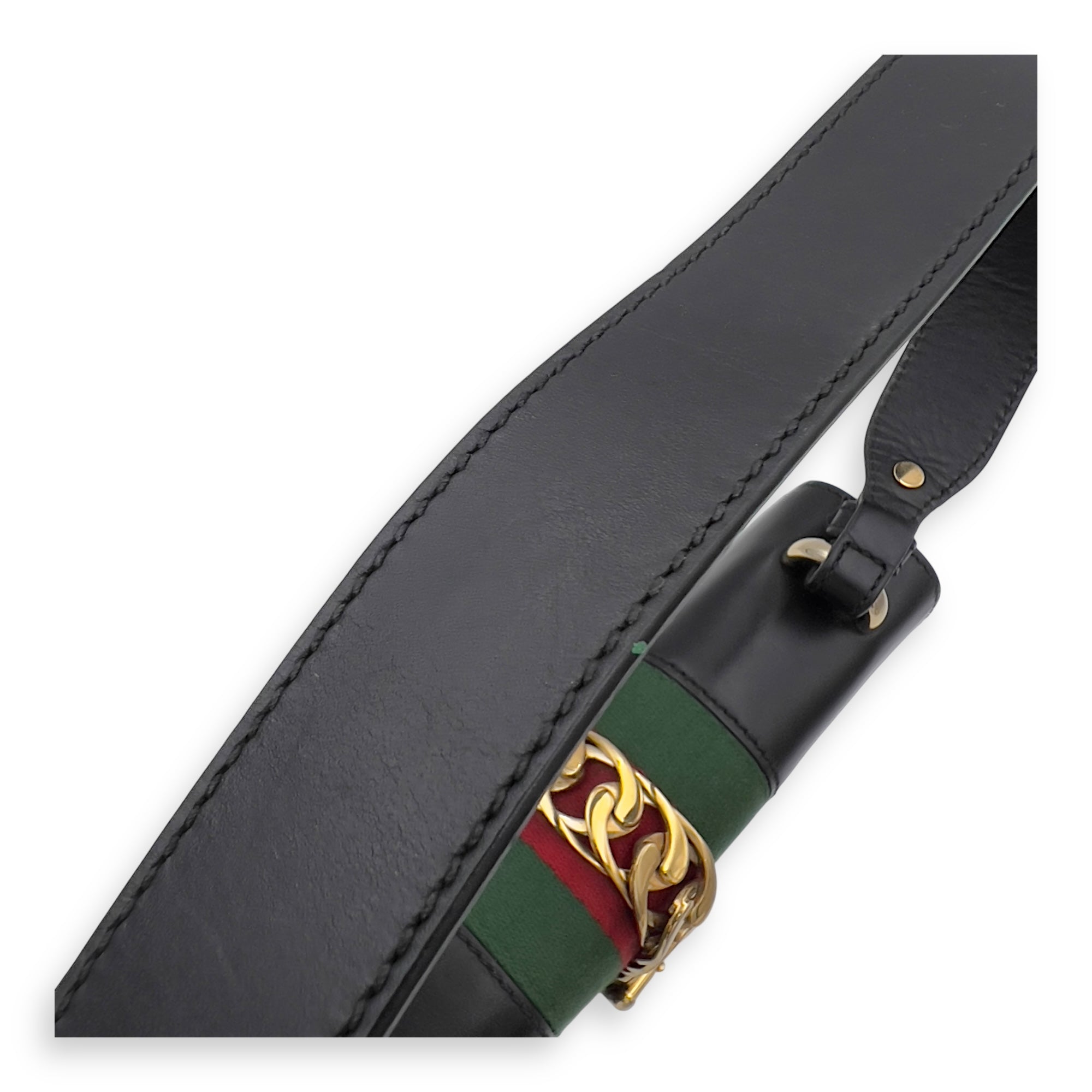 Sylvie Shoulder Bag Black in Calfskin, Gold hardware - Image 25