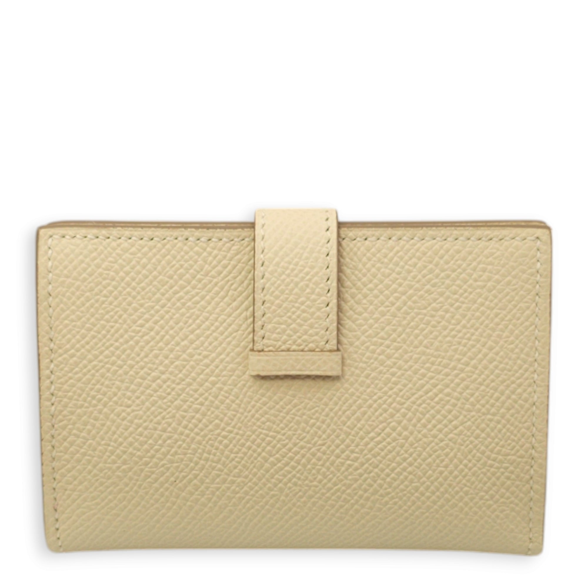Bearn Mini Craie Wallet in Epsom, Gold hardware - Image 3