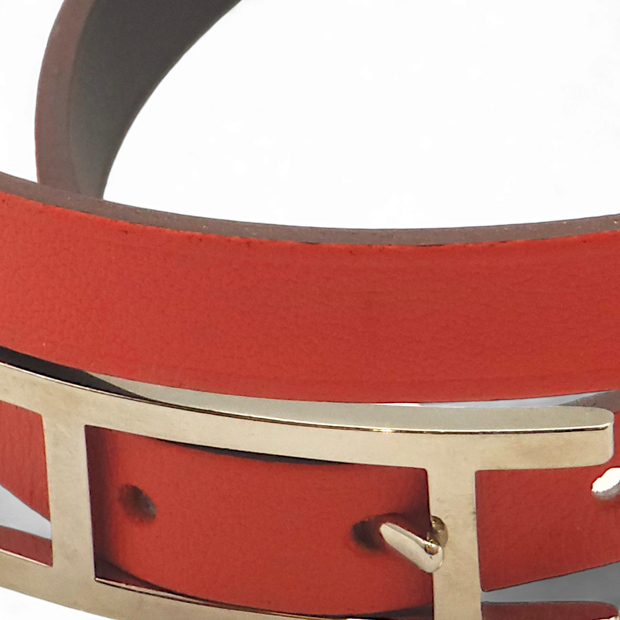 Behapi Double Tour Capucine/Chocolate Bracelet in Swift, Palladium hardware - Image 4