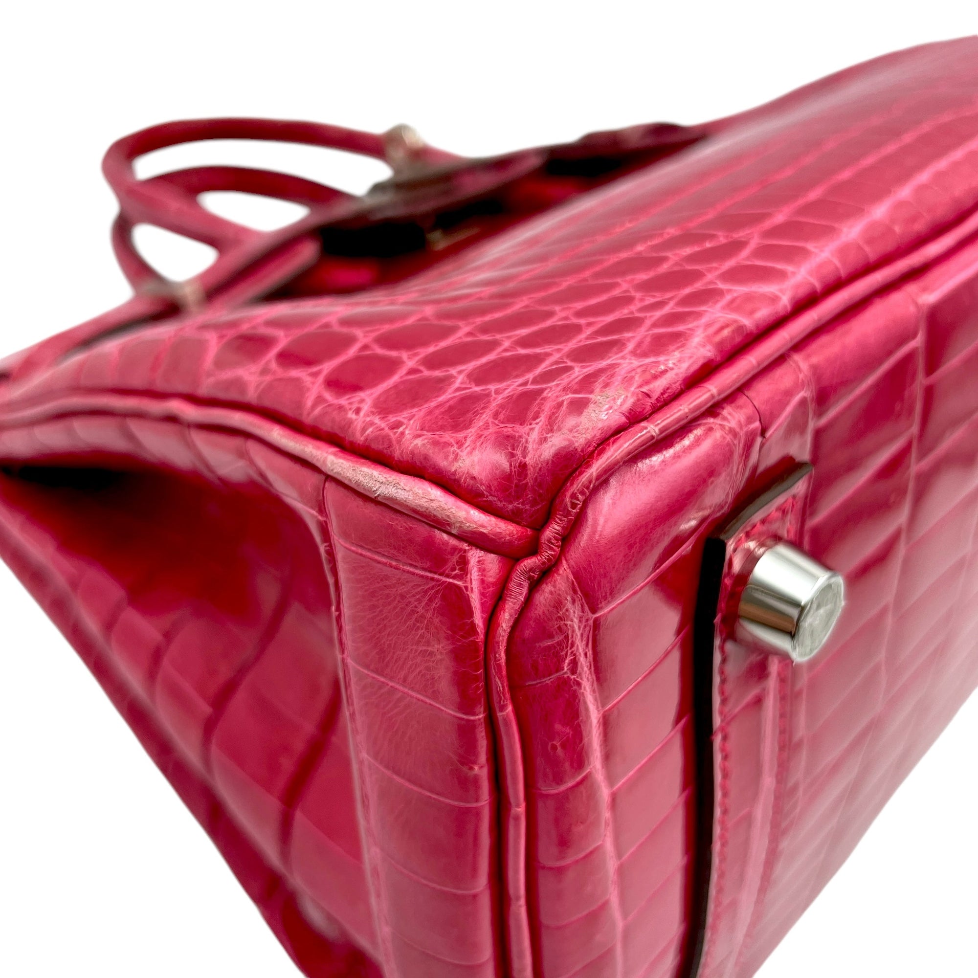 Birkin 25 Rose Extreme in Shiny Niloticus, Palladium hardware - Image 9