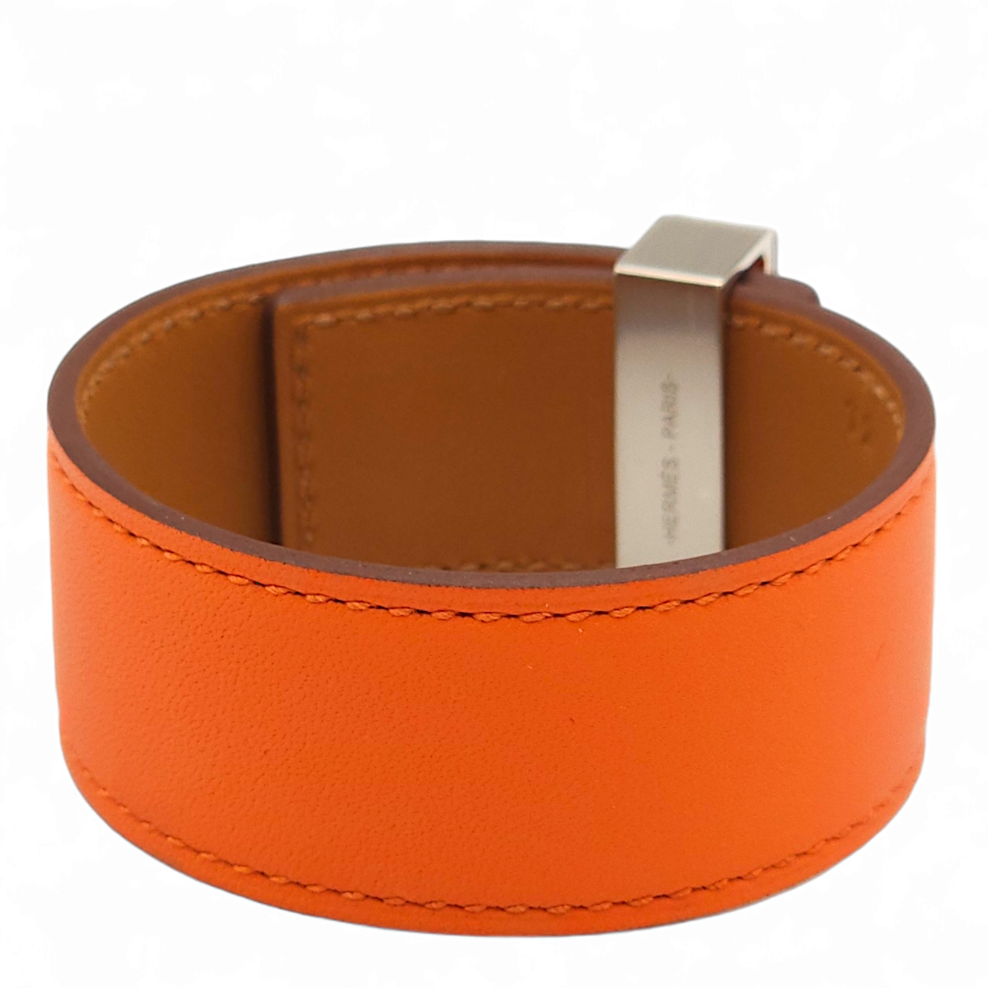 CDC 24 T2 Orange Bracelet in Swift, Palladium hardware - Image 3