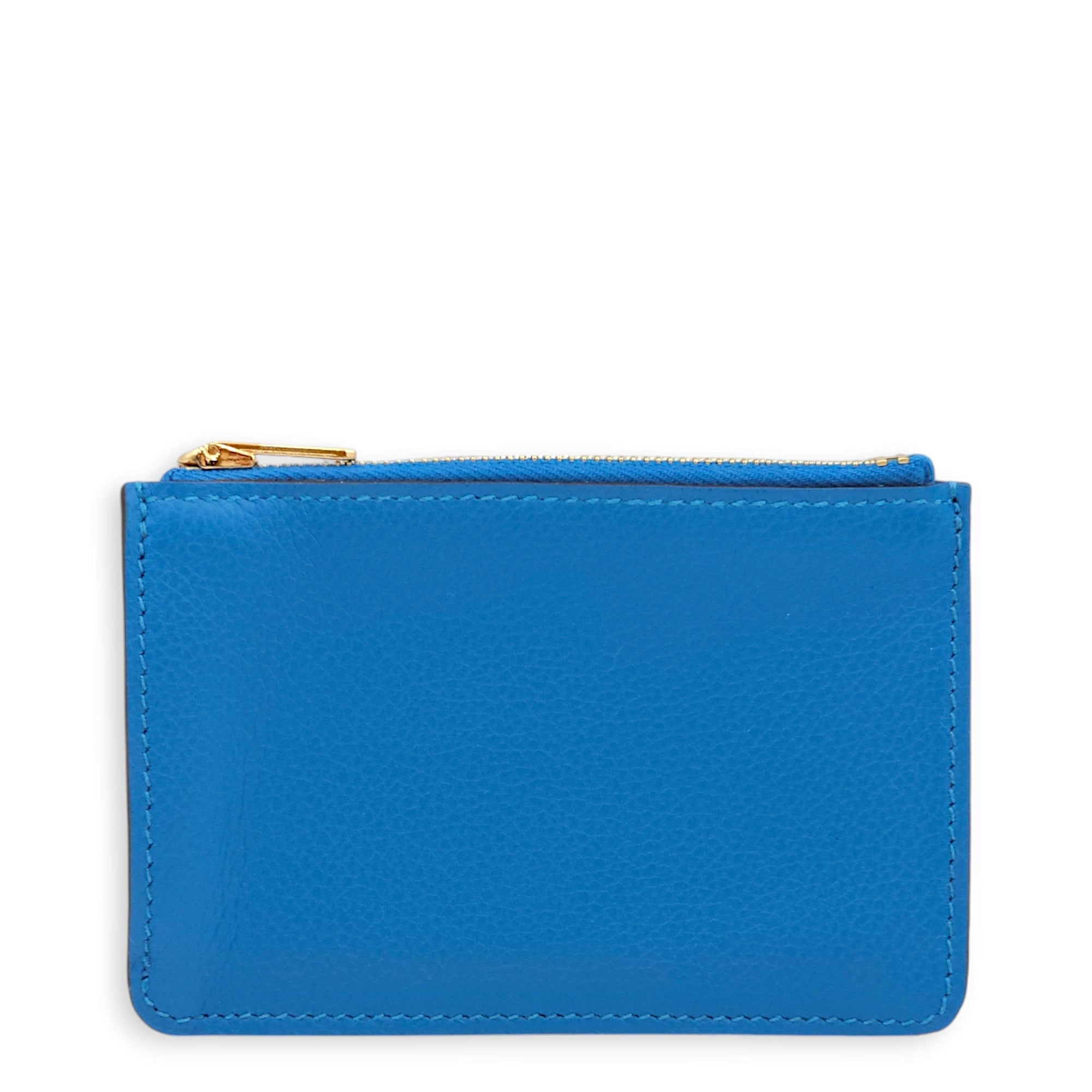 Constance Slim Blue Hydra Wallet in Evercolor, Gold hardware - Image 4
