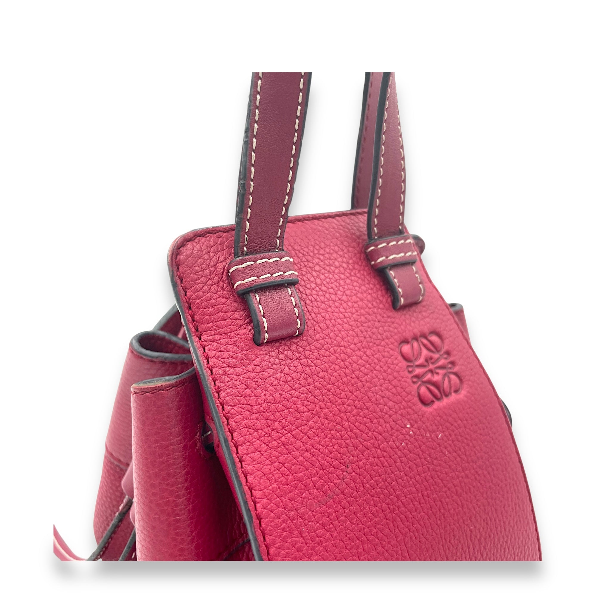 Hammock Mini Red Top Handle Bag in Calfskin, Silver hardware - Image 8