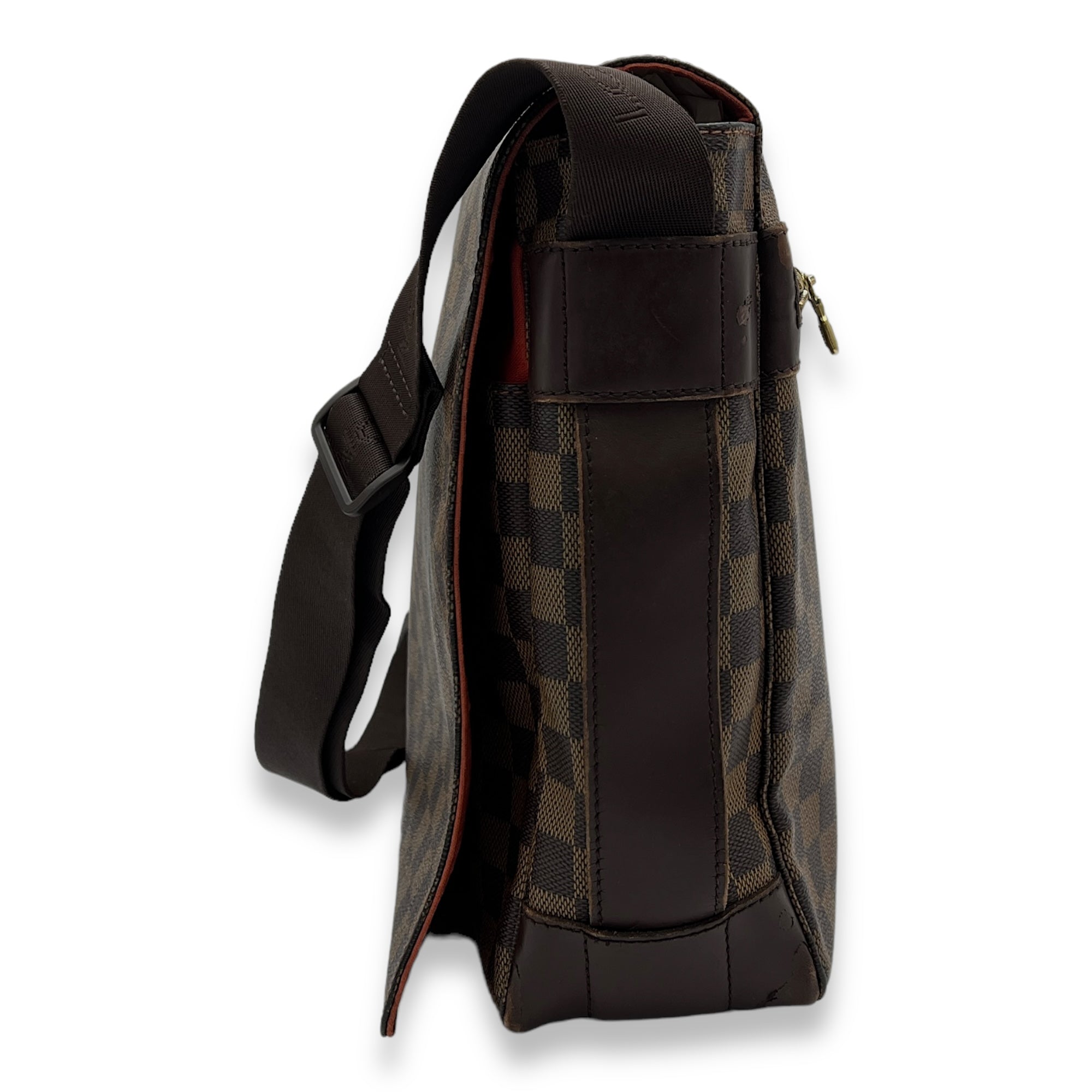 Bastille Messenger Bag Damier Ebene in Coated Canvas, Gold hardware - Image 4