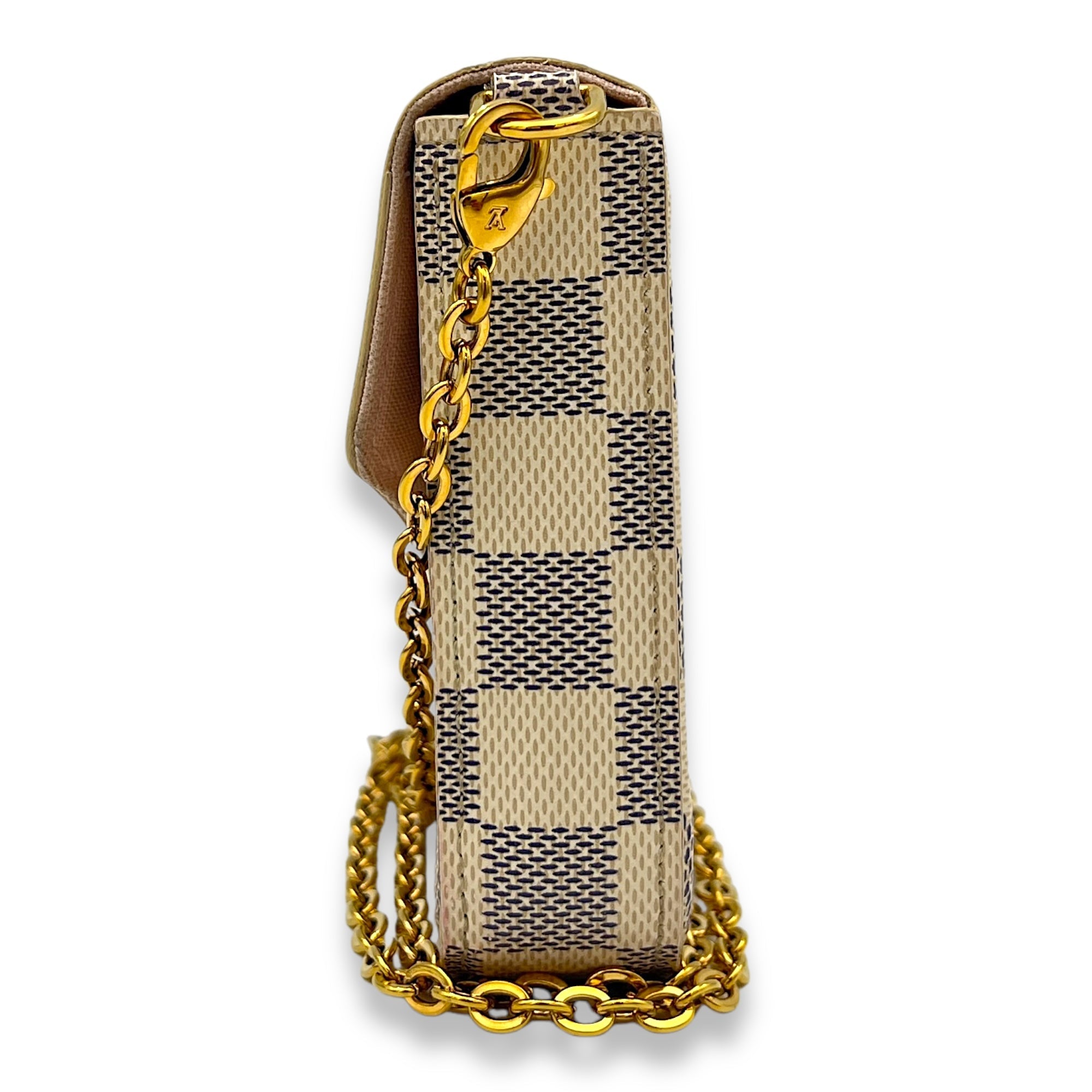 Felicie Damier Azur Wallet On Chain in Coated Canvas, Gold hardware - Image 5