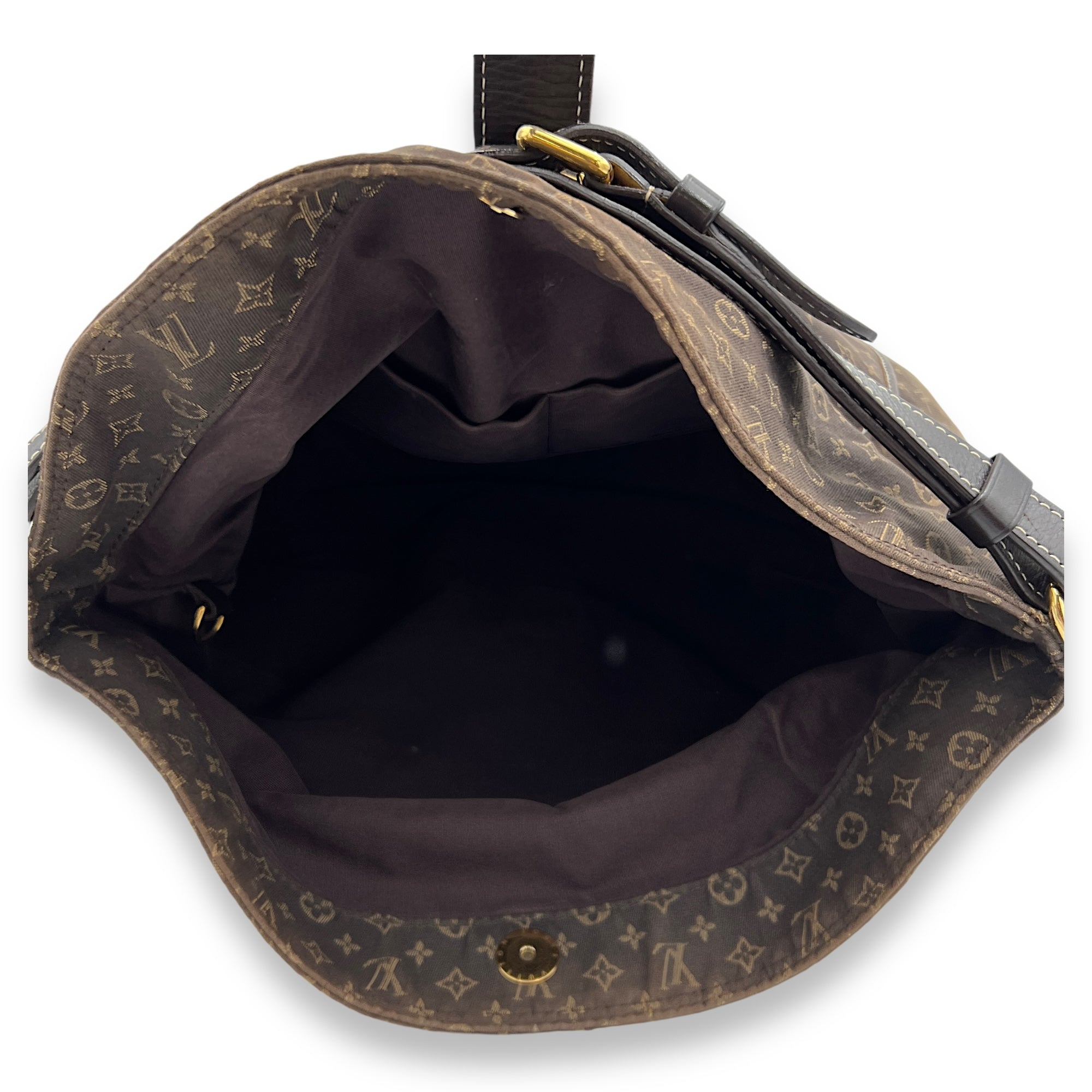 Fusain Idylle Romance Brown Shoulder Bag in Canvas, Gold hardware - Image 7