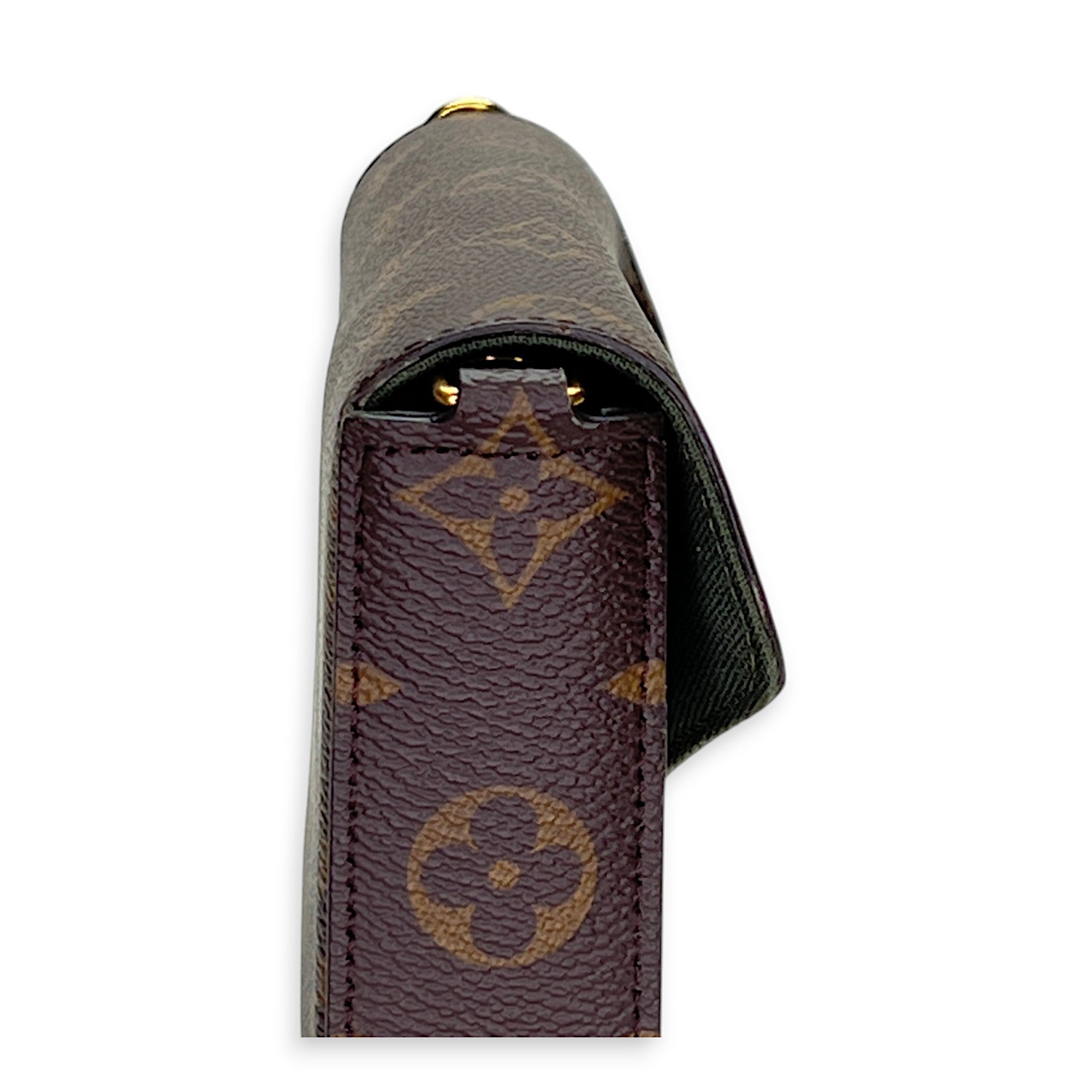 Felicie Strap and Go Brown Crossbody Bag in Monogram Coated Canvas, Gold hardware - Image 13