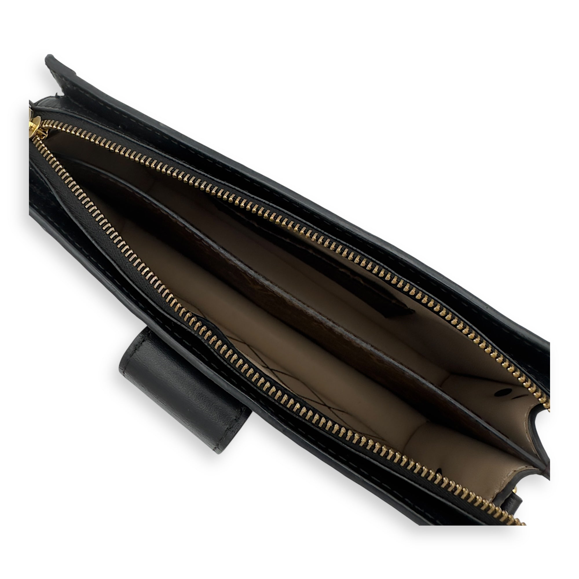 Trunk Clutch 2 Way Brown Crossbody Bag in Coated Canvas, Gold hardware - Image 7