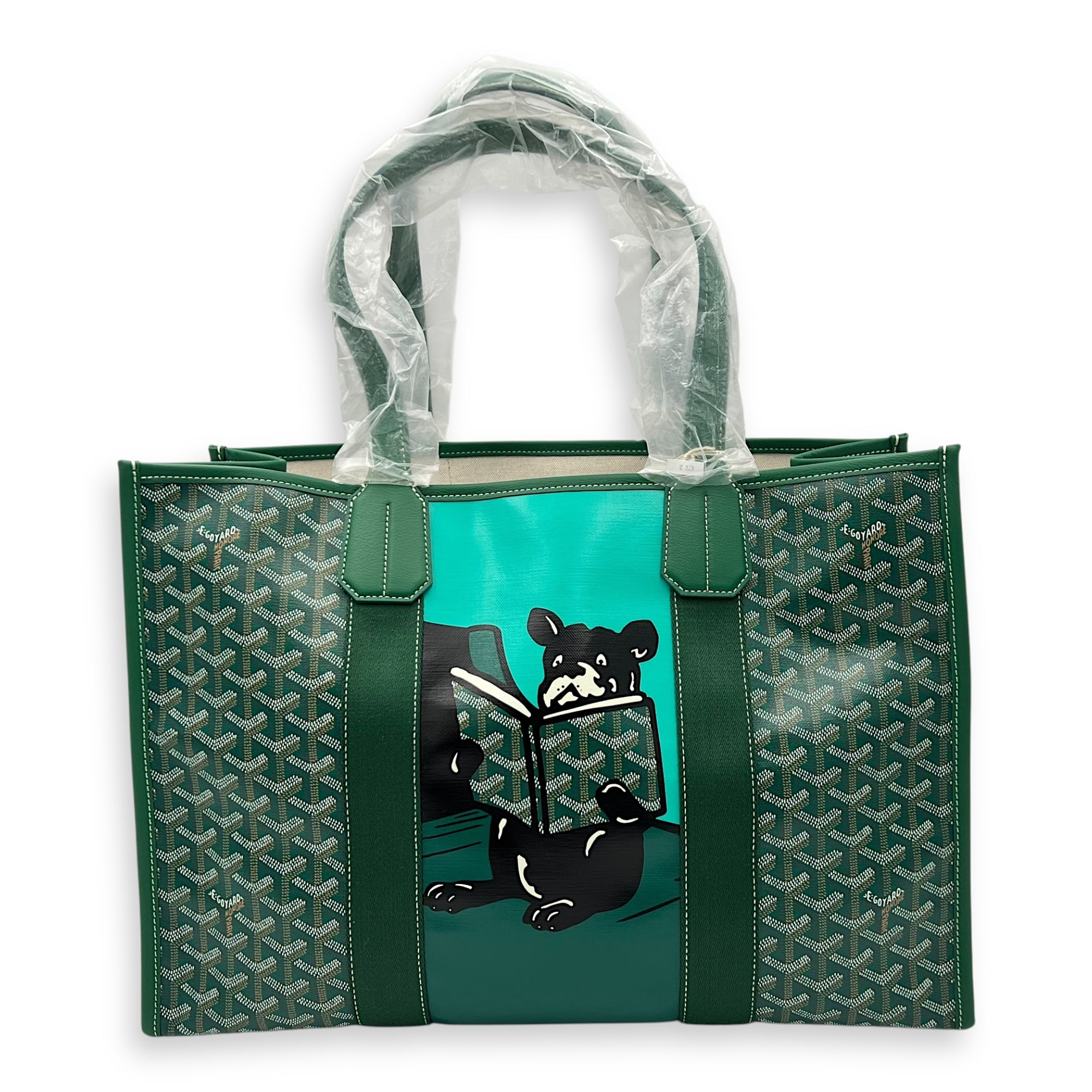 Villette Tote Bag Green in Coated Canvas