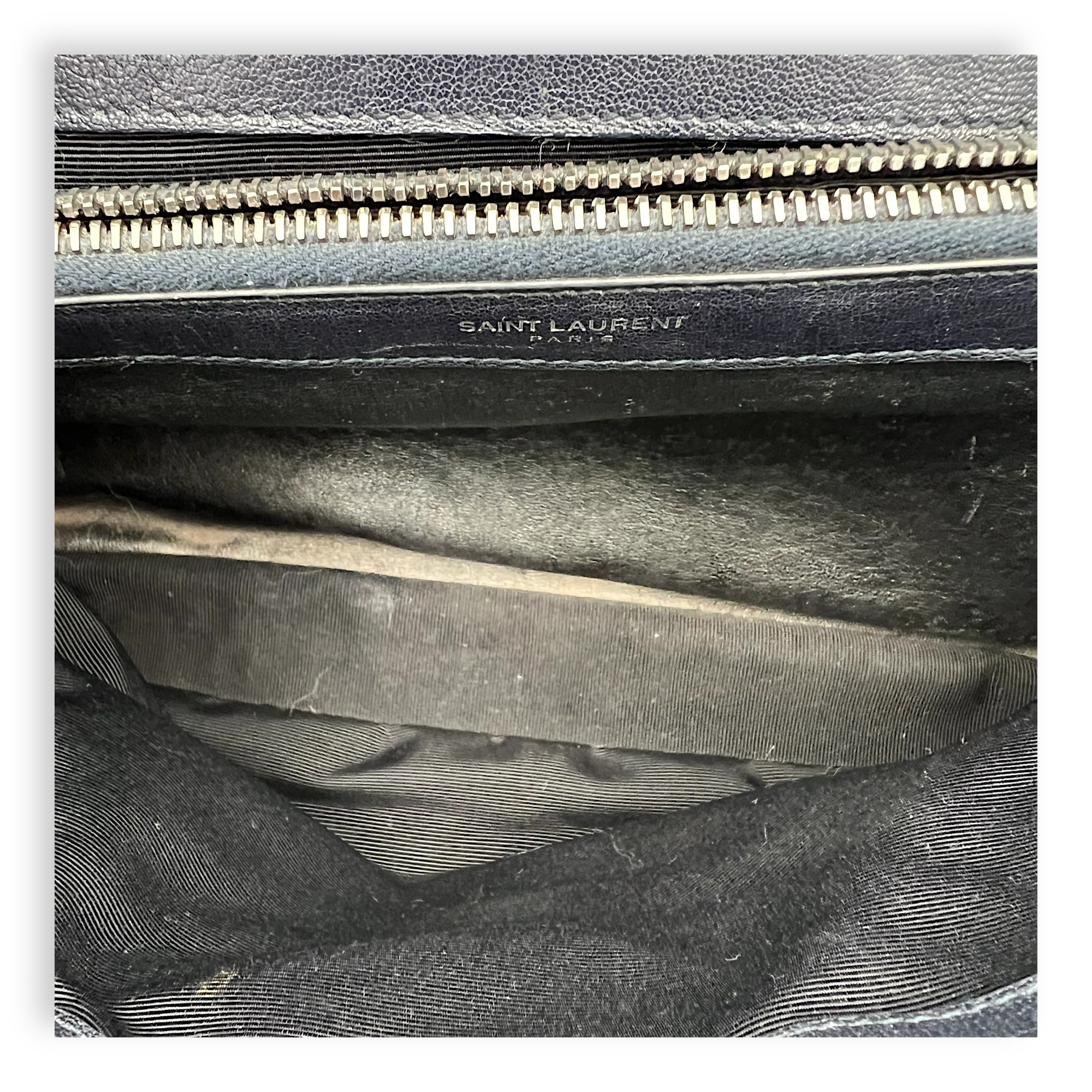 College Large Grey Shoulder Bag in Calfskin, Silver hardware - Image 7