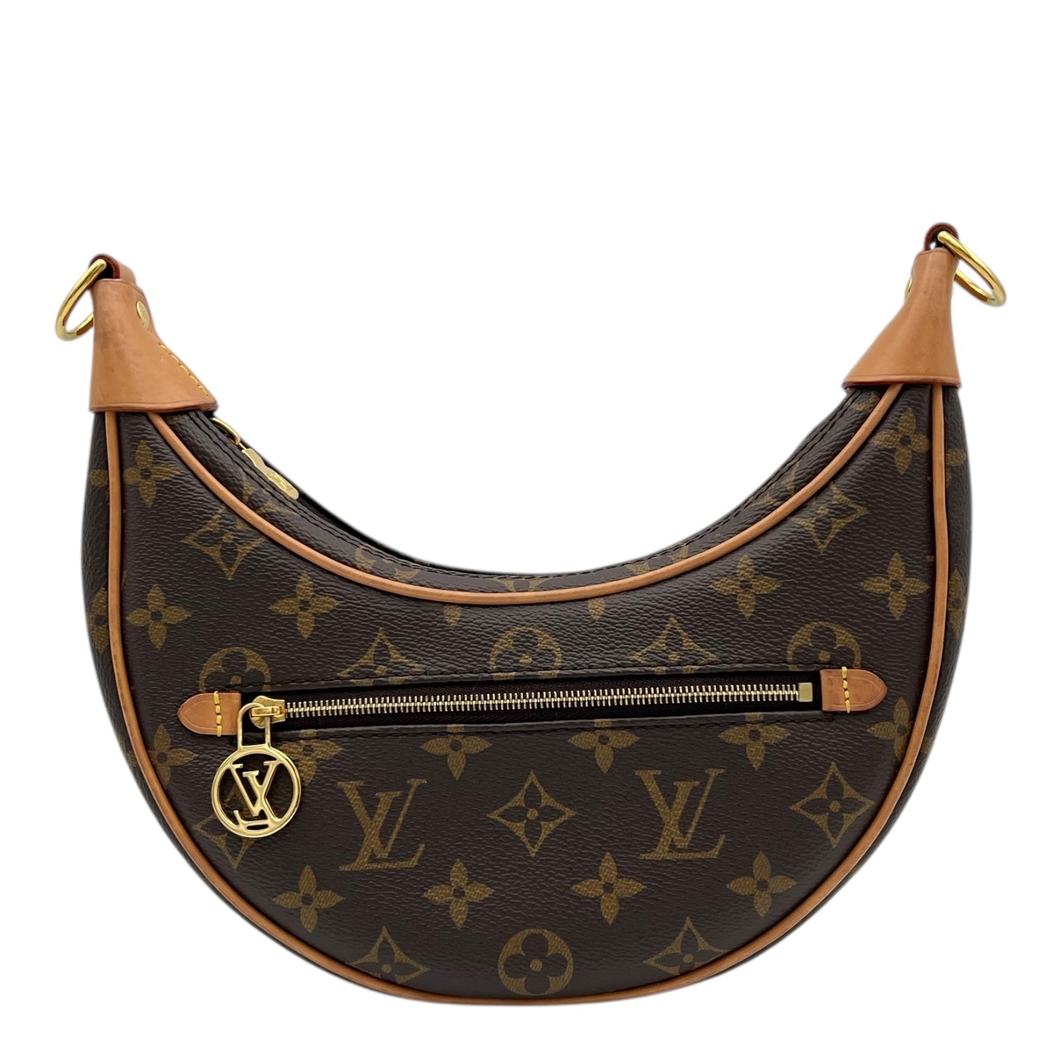 Loop Shoulder Bag Brown in Monogram Coated Canvas, Gold hardware