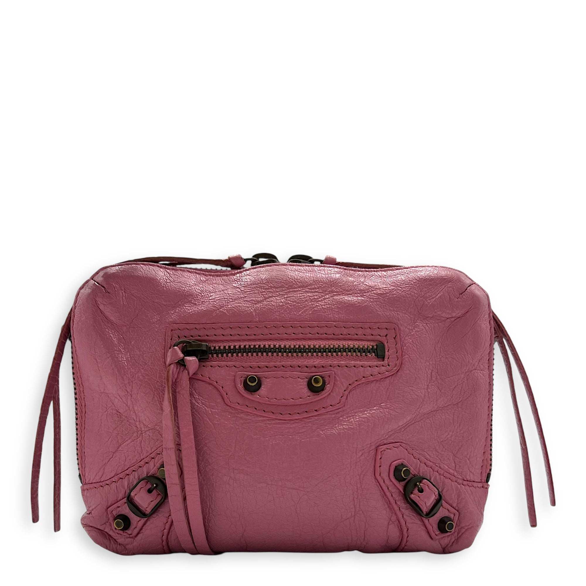 Reporter Sneakers Pink in Lambskin, Gunmetal hardware