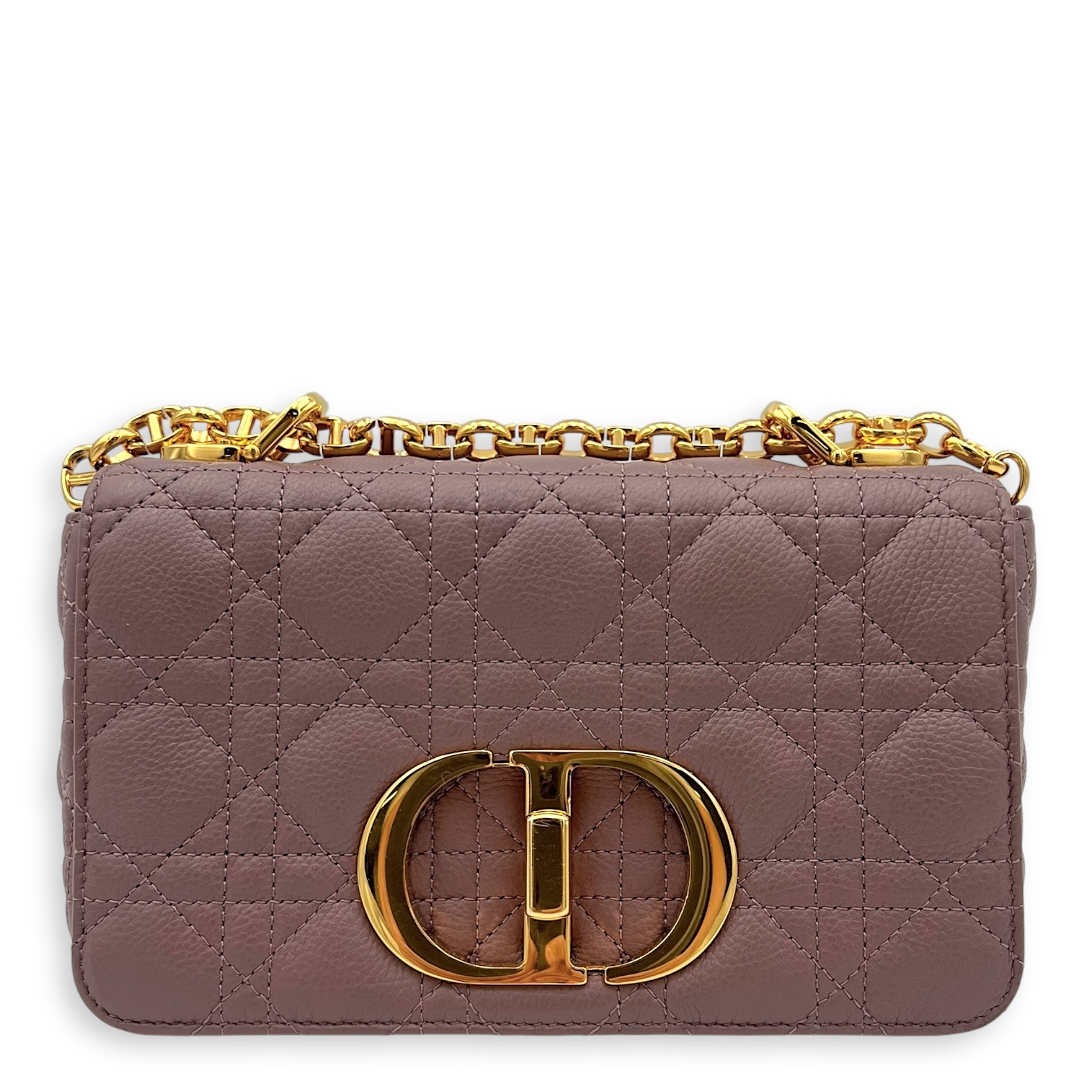Caro Shoulder Bag Purple in Calfskin, Gold hardware