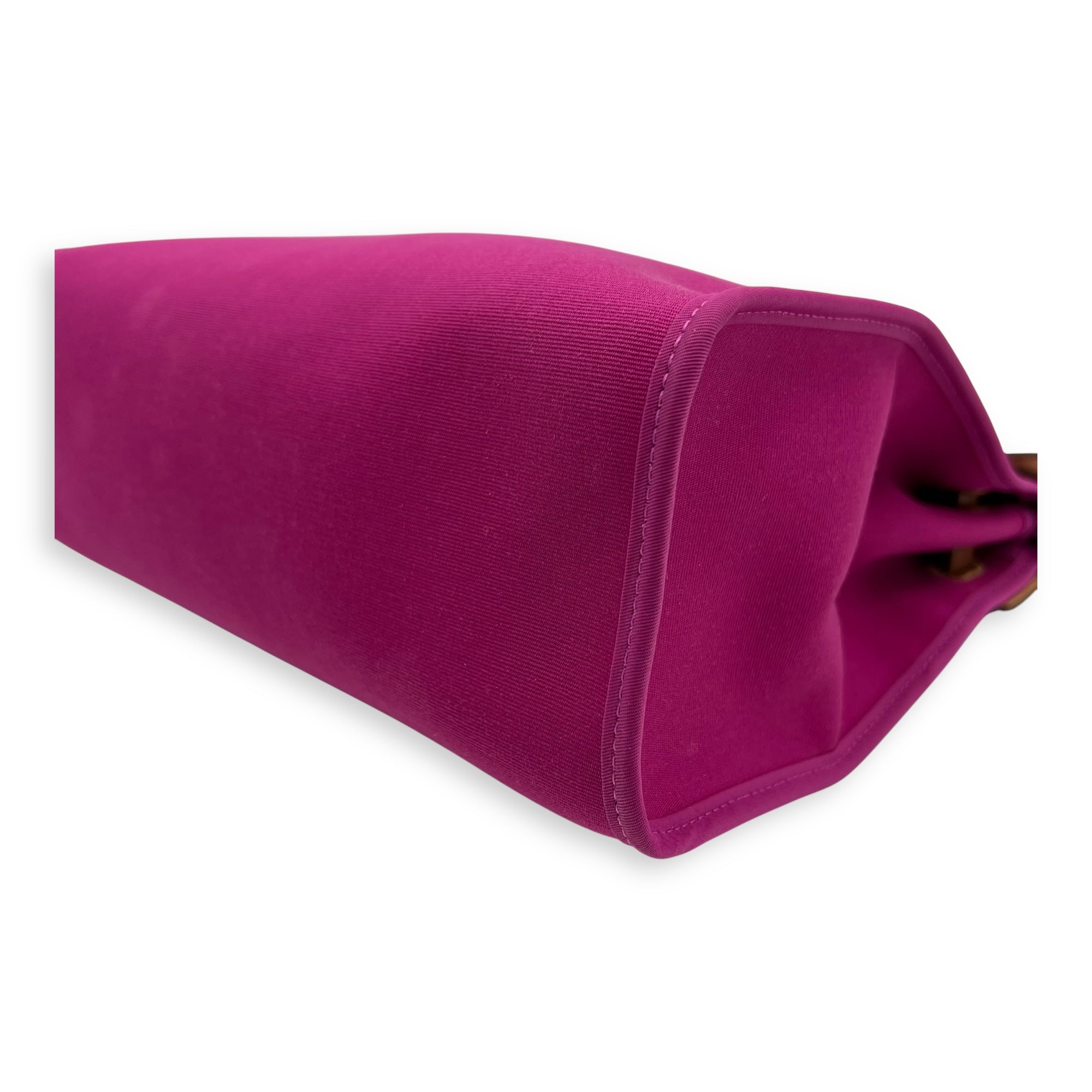 Herbag 31 Rose Pourpre Fauve Shoulder Bag in Canvas, Palladium hardware - Image 11