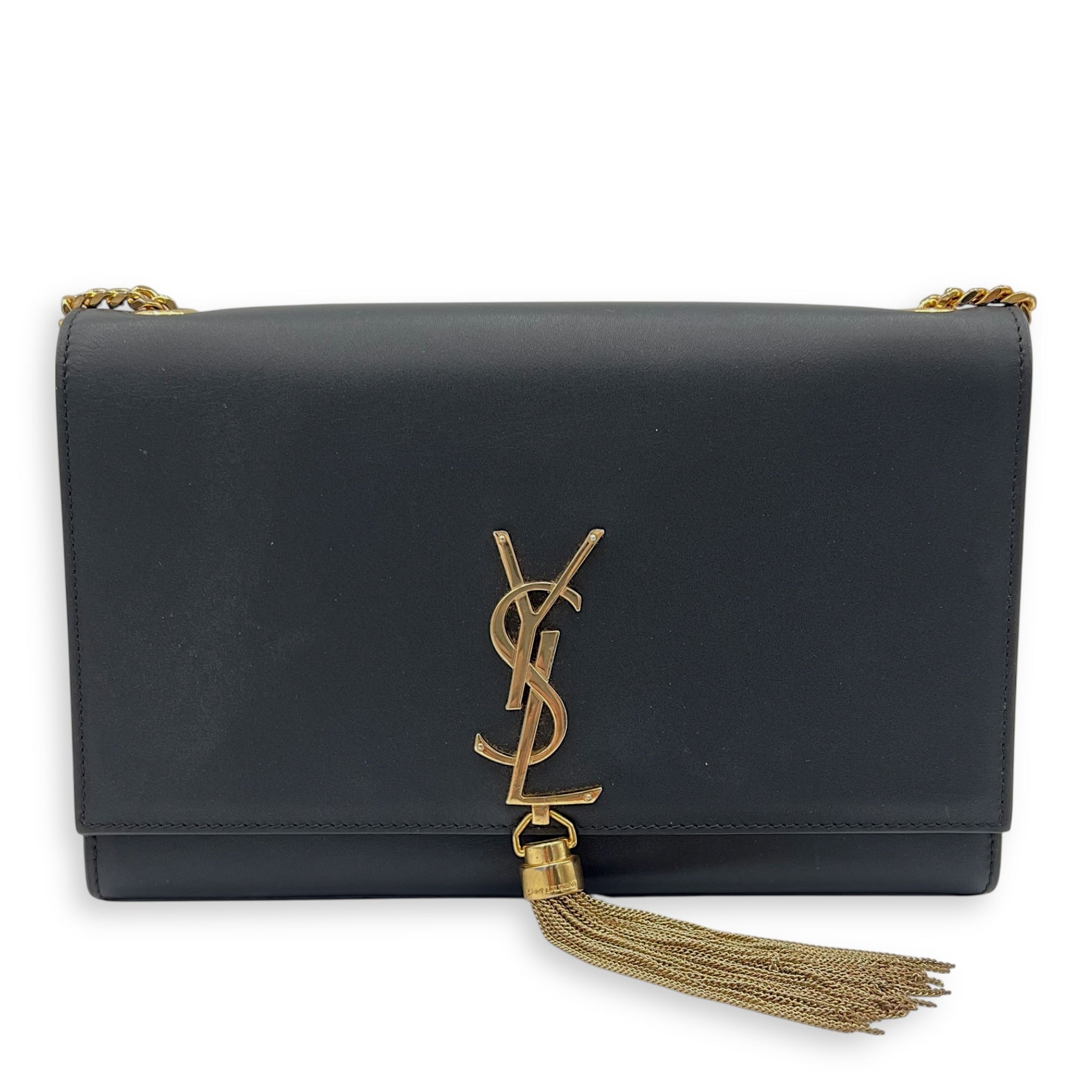 Kate Crossbody Bag Black in Calfskin, Gold hardware