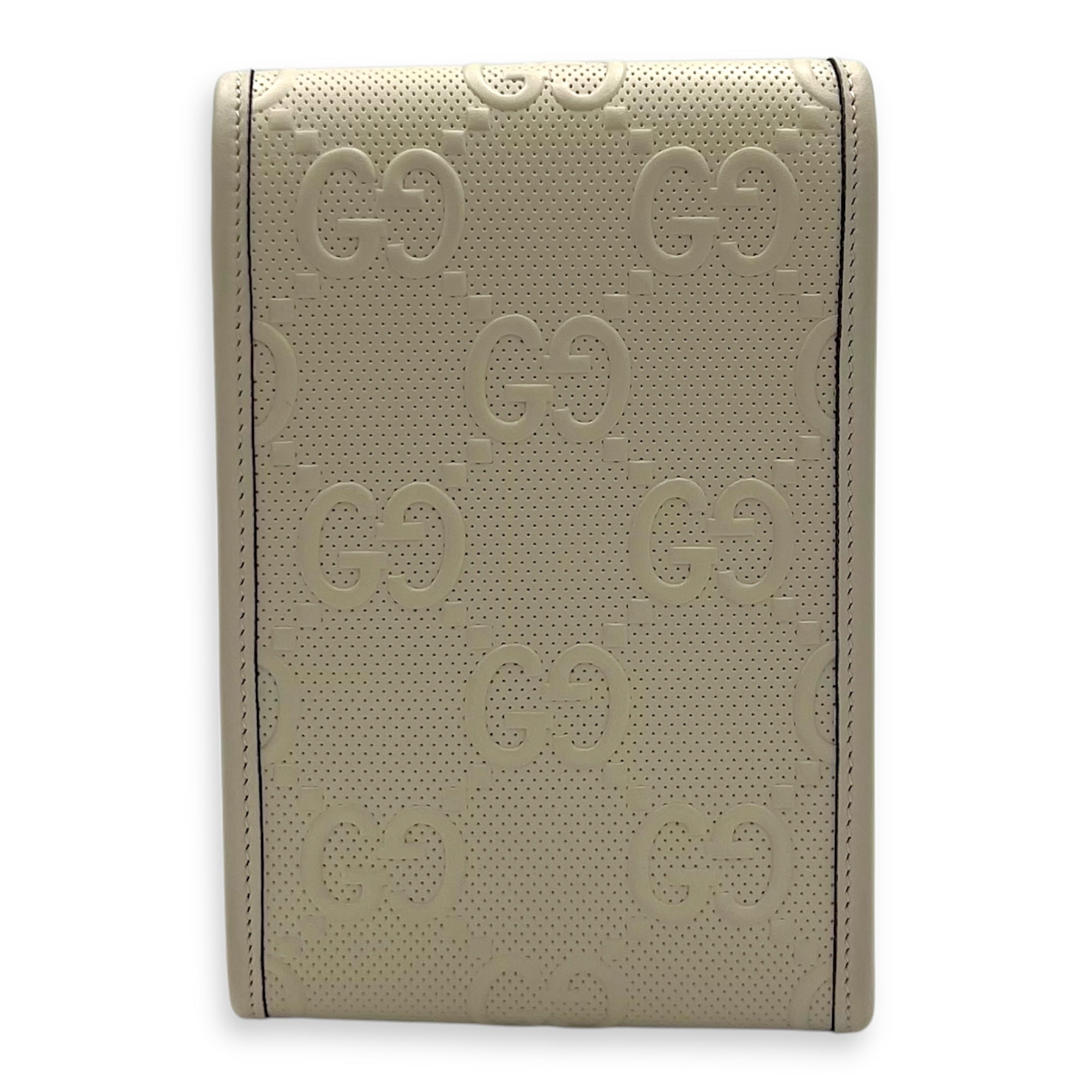 GG Crossbody Bag White in Calfskin, Silver hardware - Image 3