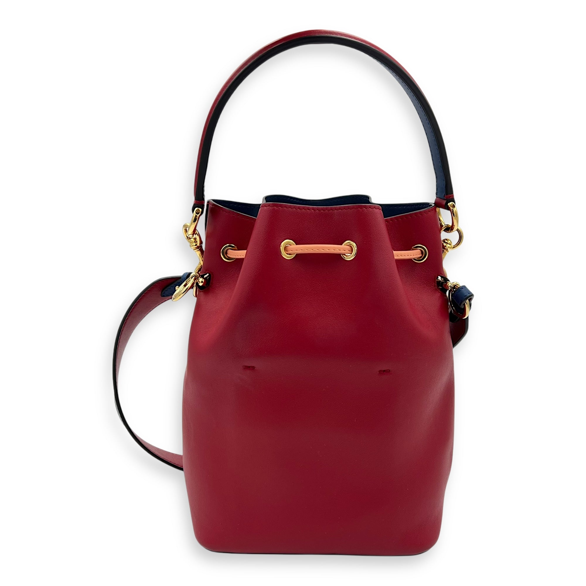 Mon Tresor Bucket Bag Red in Calfskin, Gold hardware - Image 3