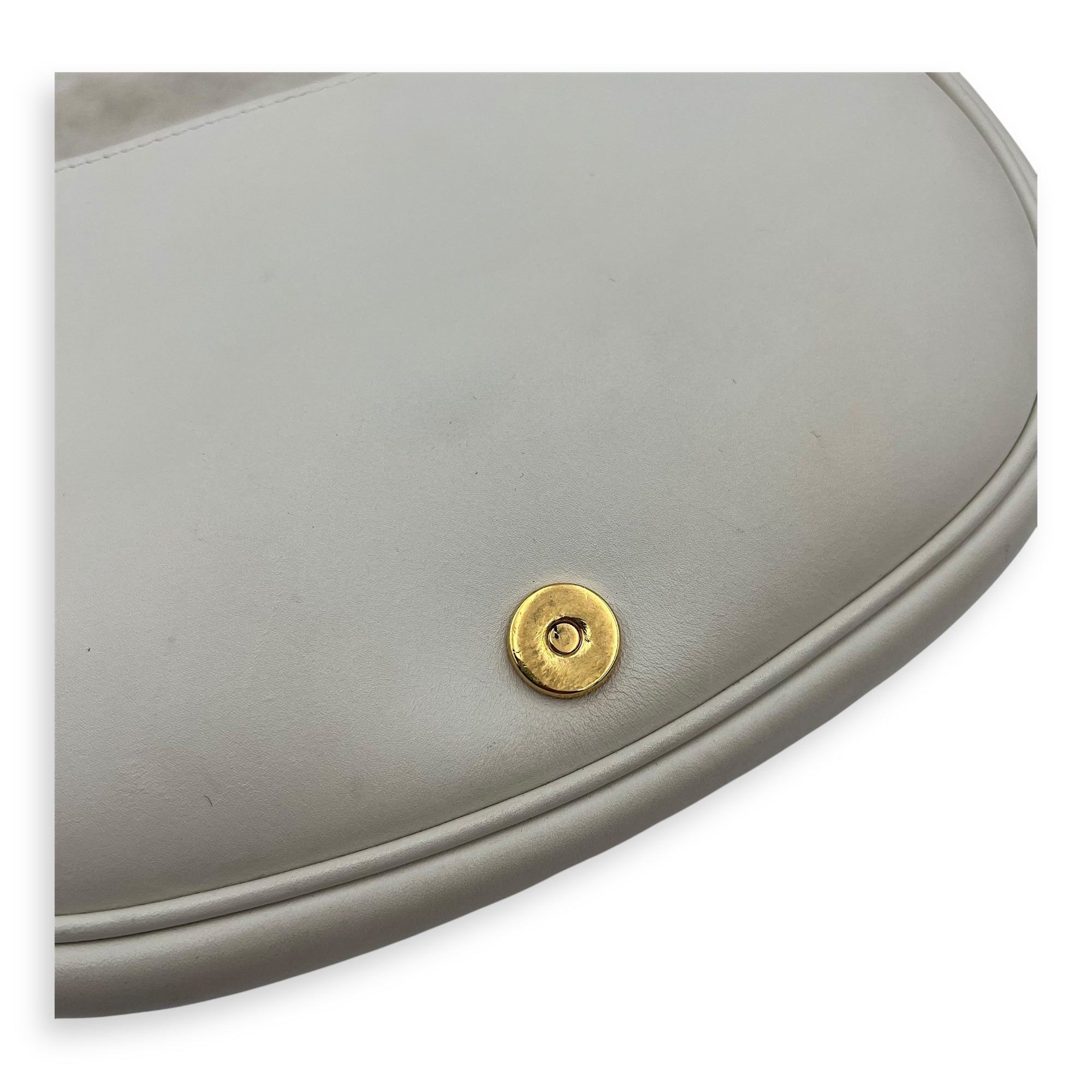 Bobby Medium White Crossbody Bag in Calfskin, Gold hardware - Image 12