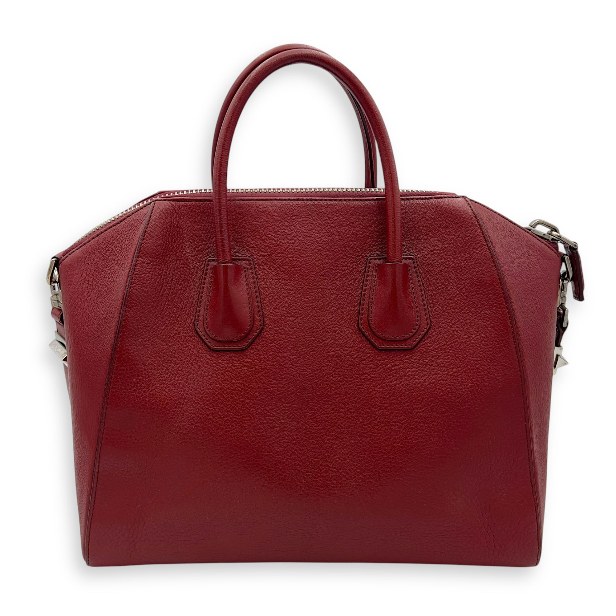 Antigona Medium Red Top Handle Bag in Goat Leather, Gold hardware - Image 3