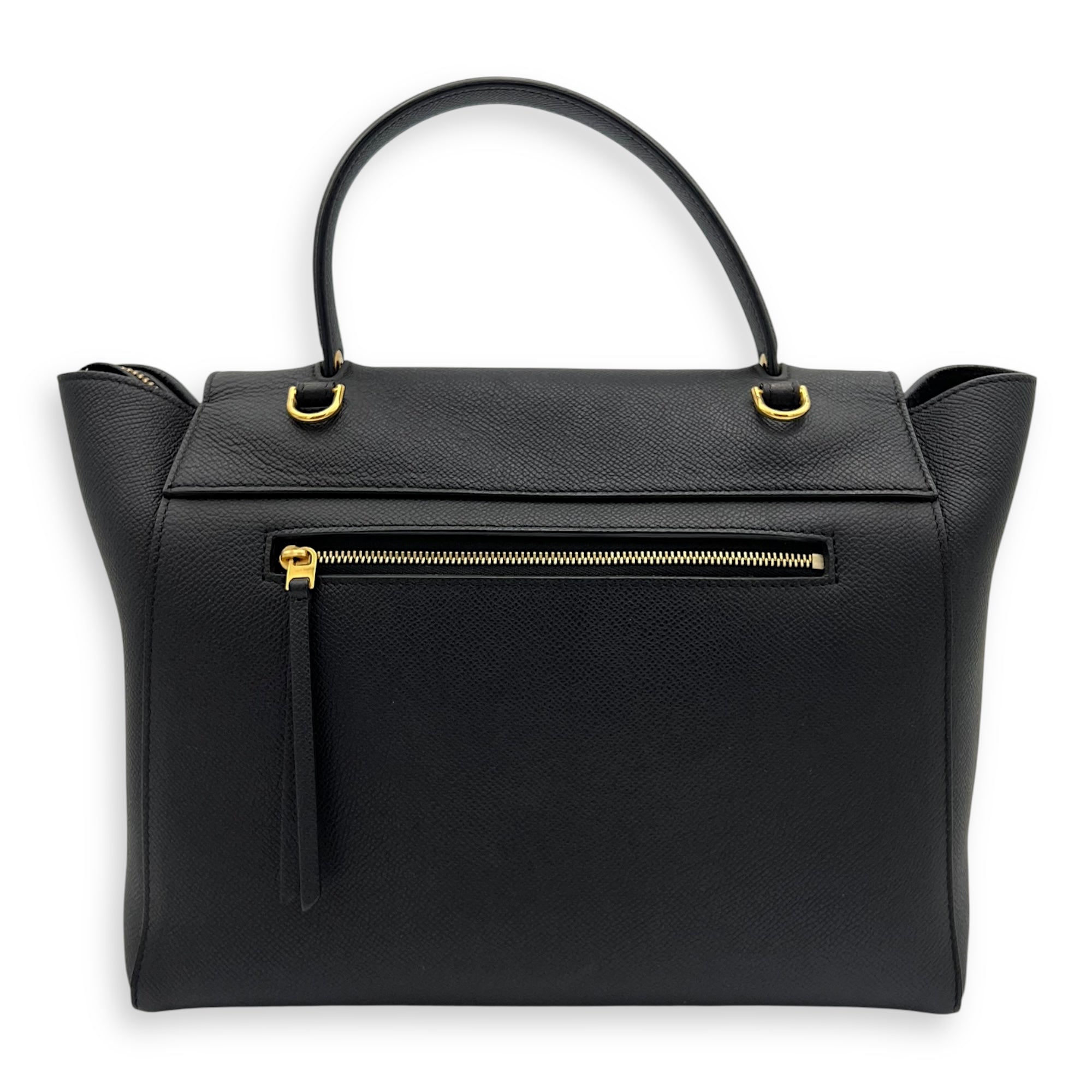 Belt bag Top Handle Bag Mini Black in Calfskin, Gold hardware - Image 3