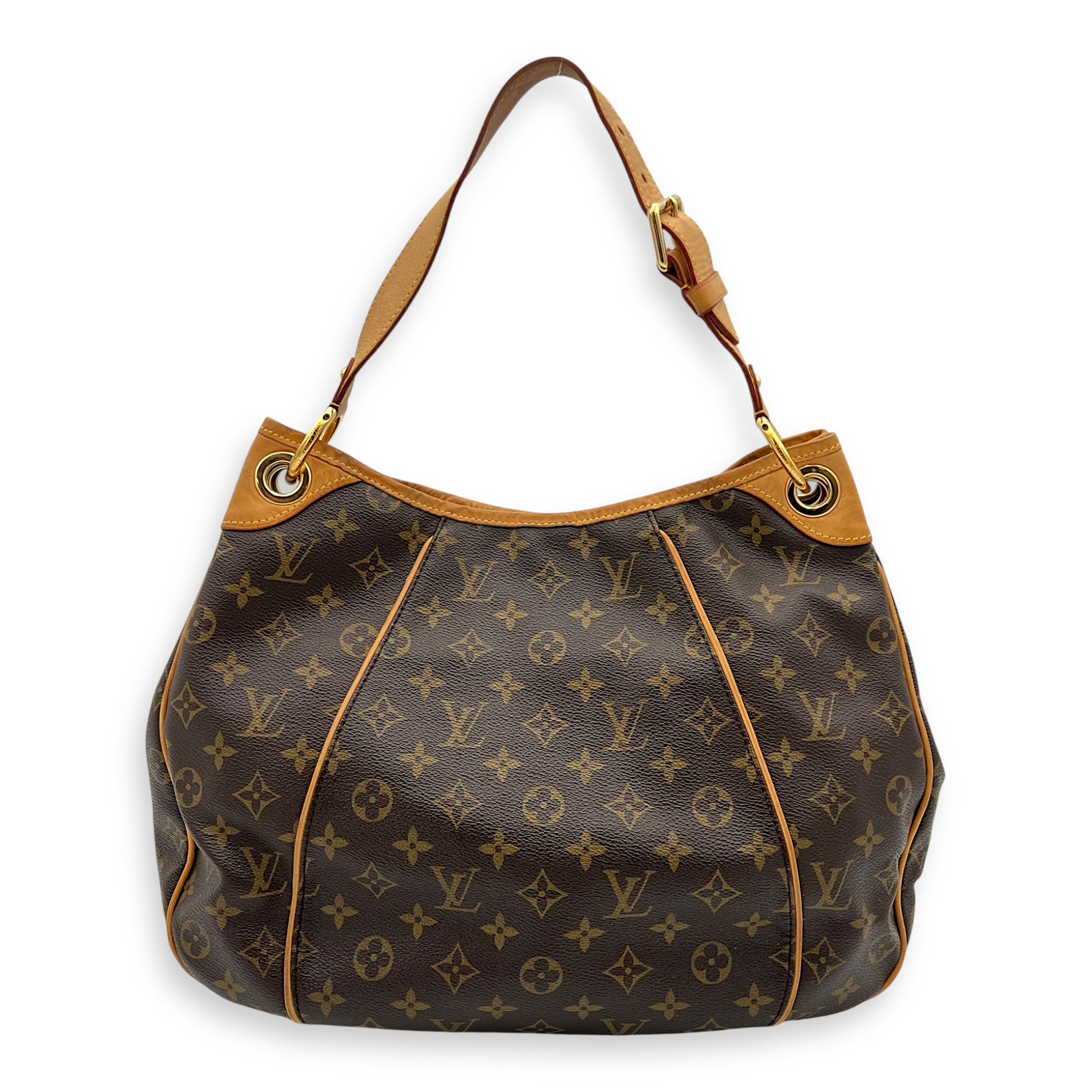 Galleria Shoulder Bag PM Brown in Monogram Coated Canvas, Gold hardware - Image 3