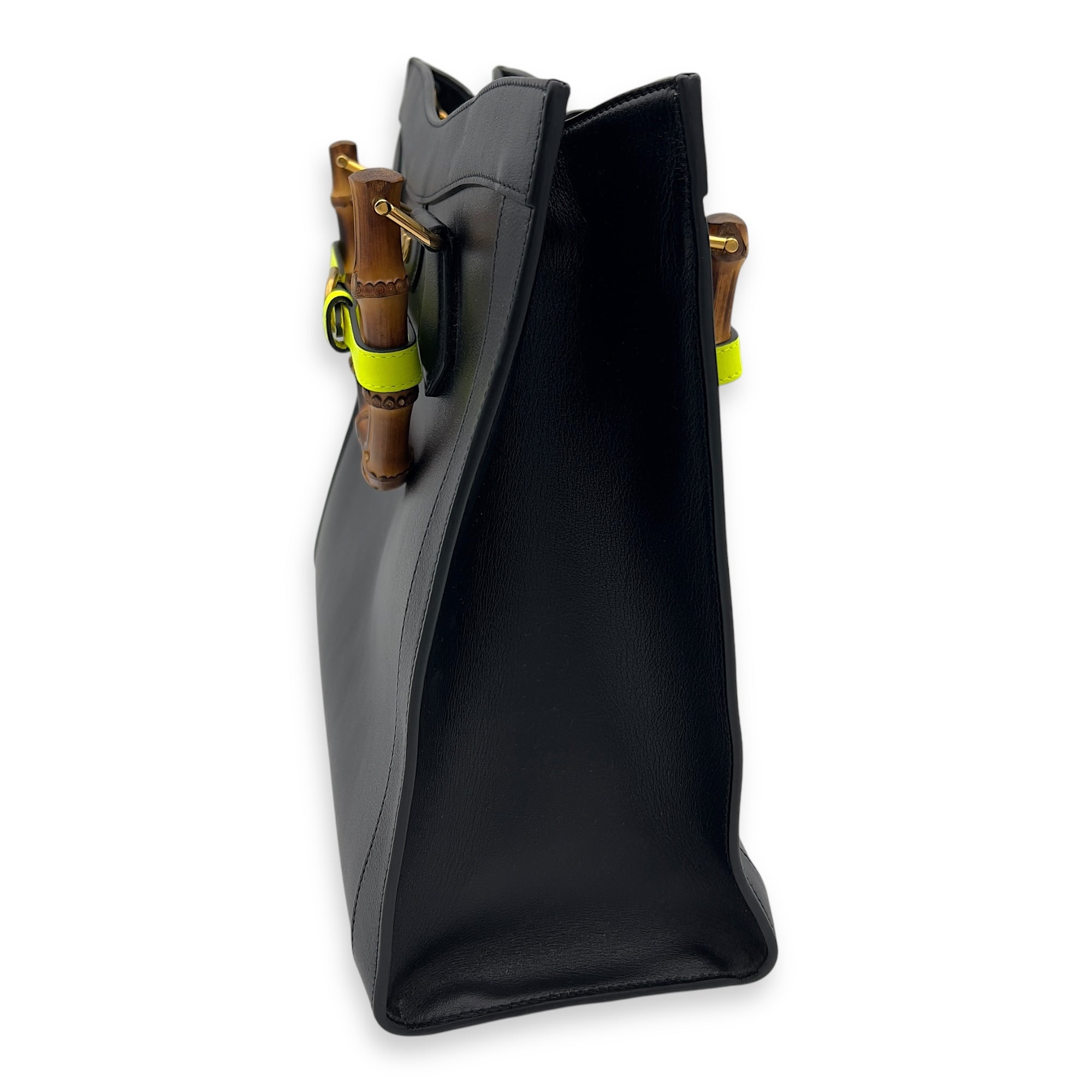 Diana Top Handle Bag Black in Calfskin, Gold hardware - Image 4
