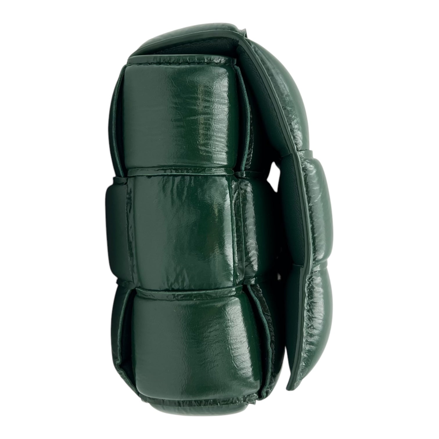 Cassette Shoulder Bag Green in Patent Leather, Gold hardware - Image 4