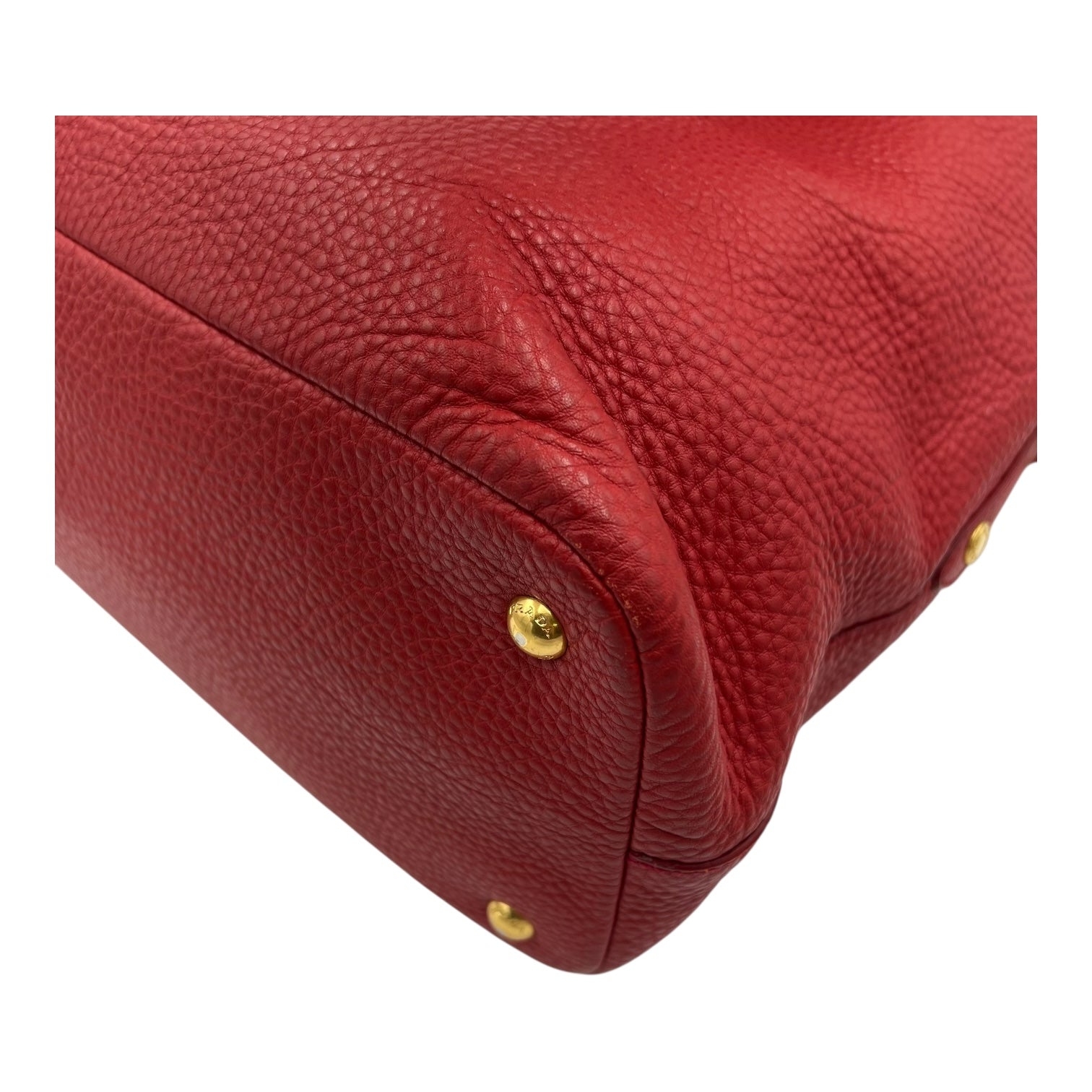 Logo Top Handle Bag Red in Calfskin, Gold hardware - Image 13