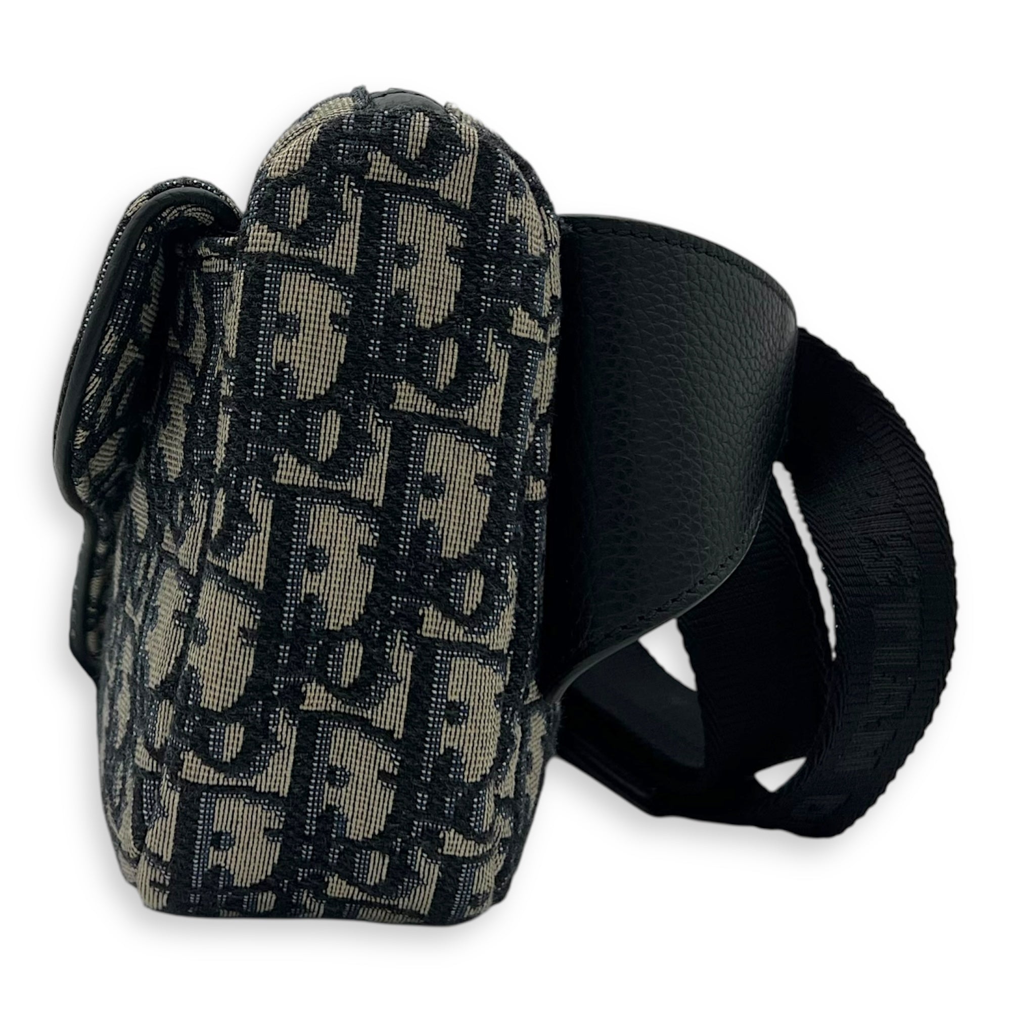 Oblique Belt Bag Blue in Jacquard, Silver hardware - Image 4