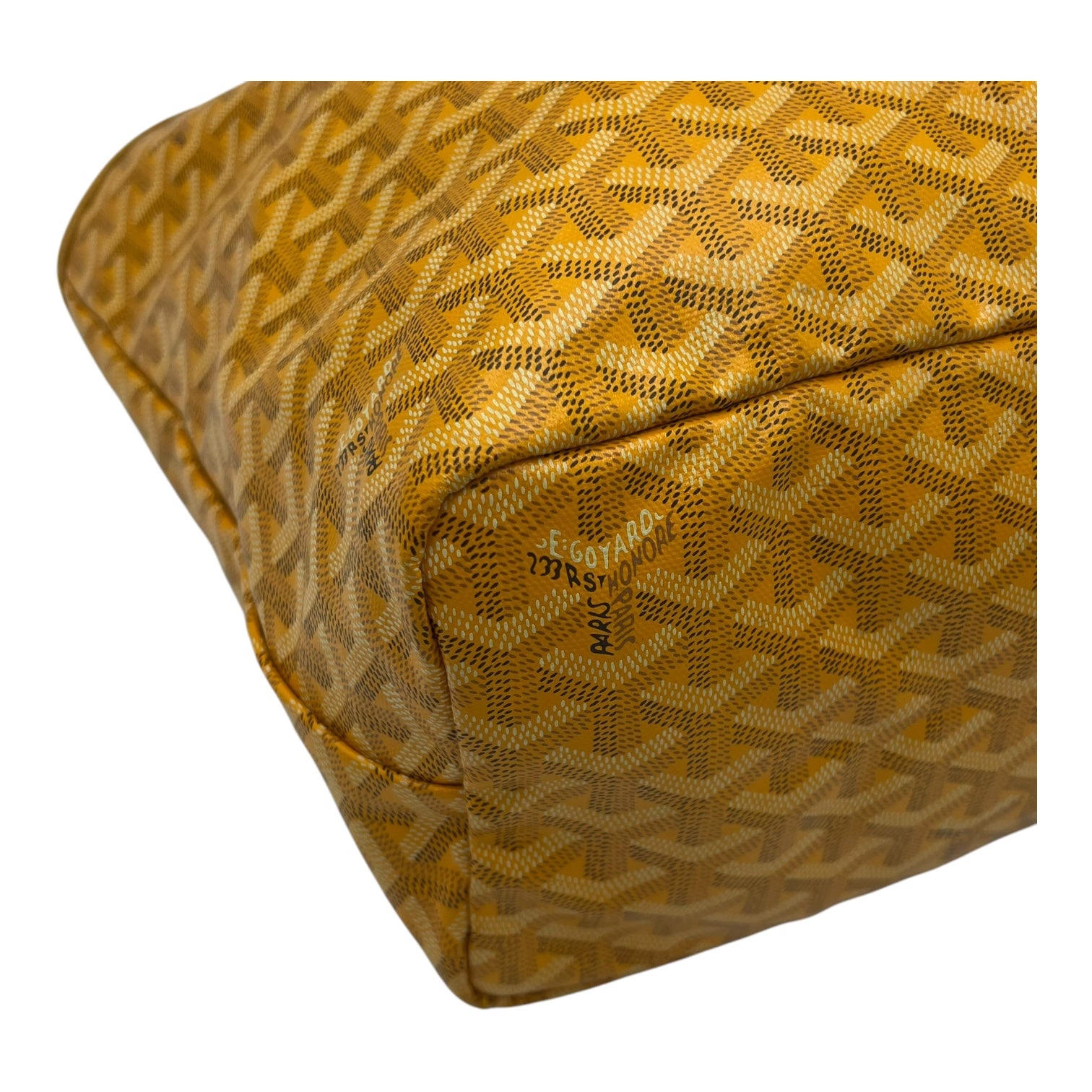 Saint Louis PM Yellow Tote Bag in Coated Canvas, Silver hardware - Image 8