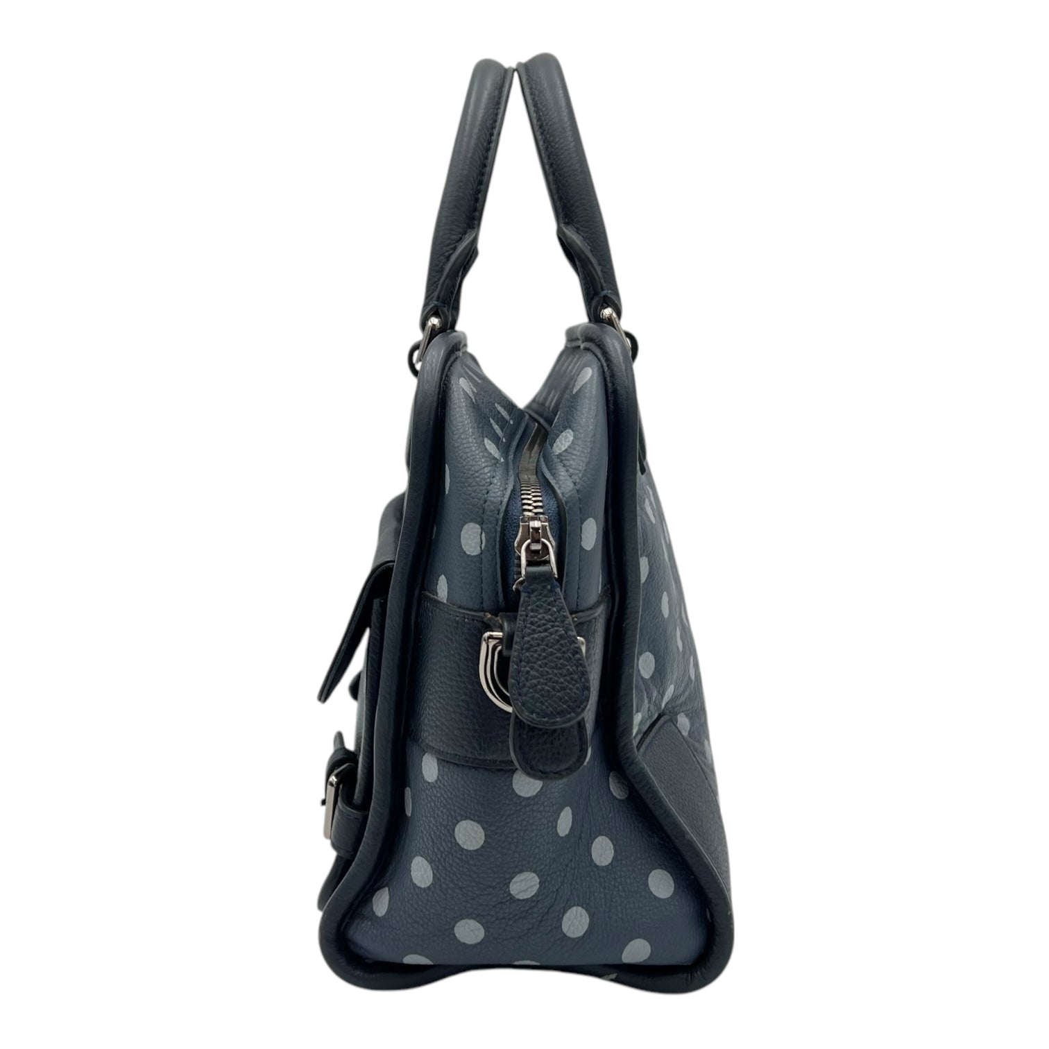 Cruz Two Way Bag Blue Top Handle Bag in Calfskin, Silver hardware - Image 5