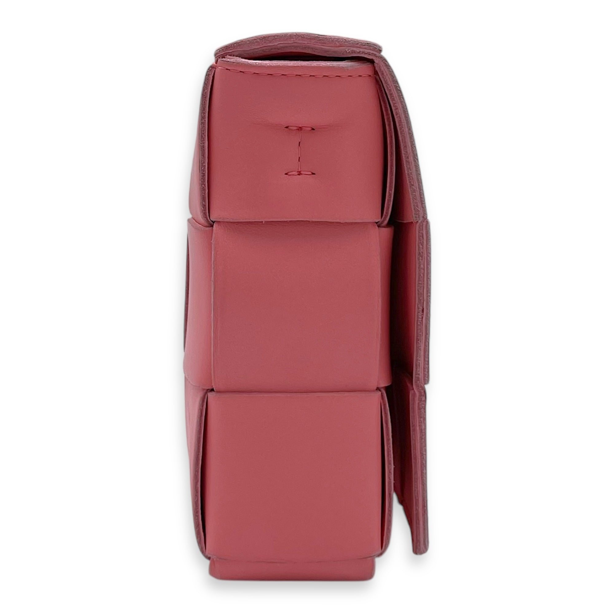 Cassette Crossbody Bag Pink in Calfskin, Silver hardware - Image 5